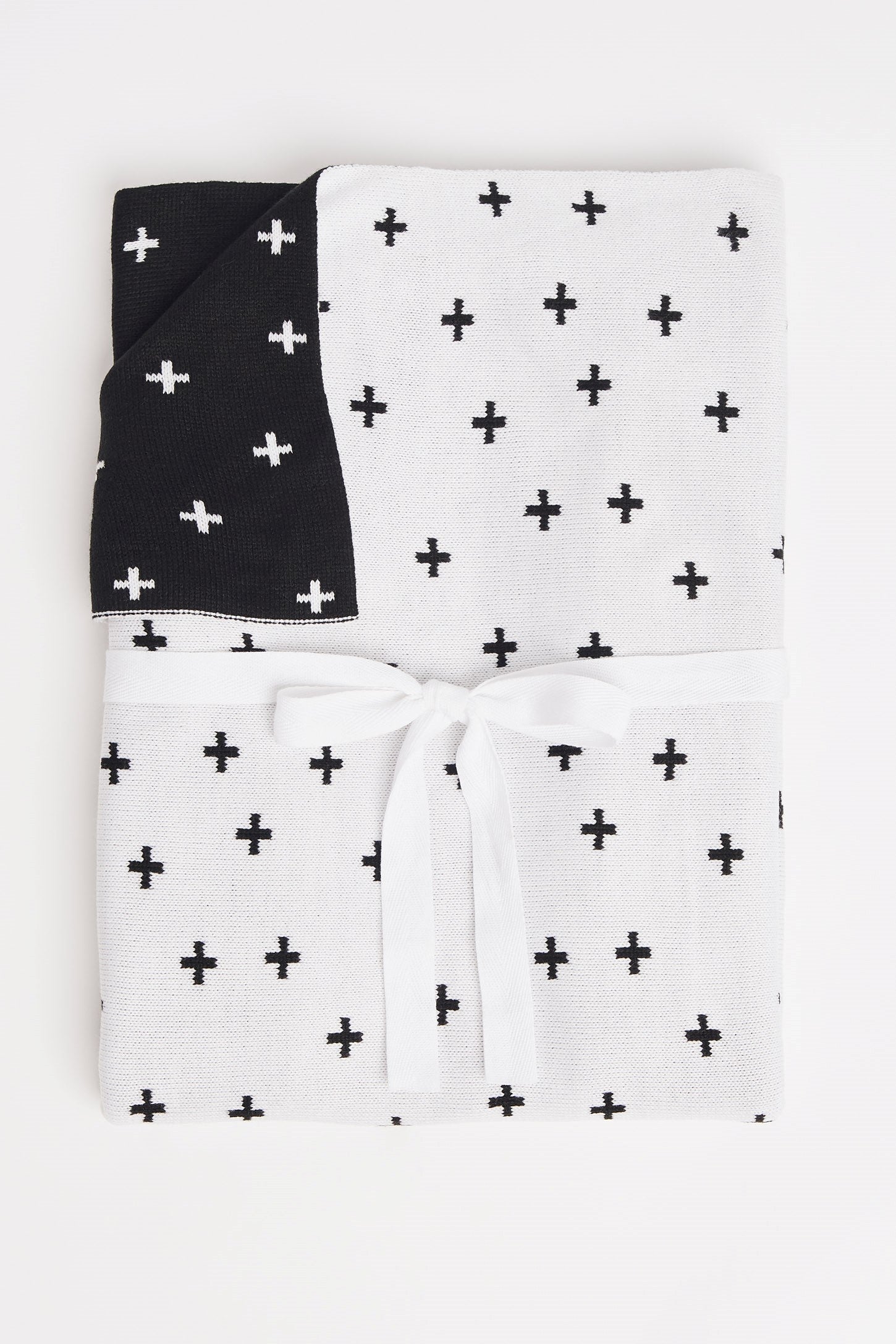 Couverture en tricot - Bébé && BLANC