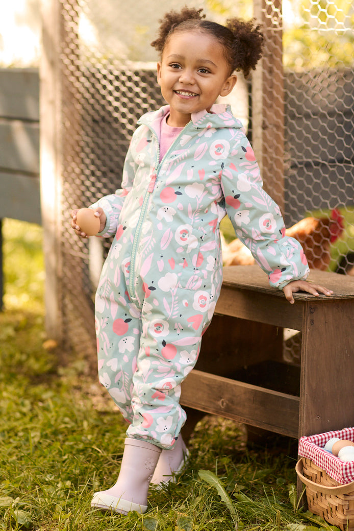 Habit de pluie 1-pièce mi-saison - Bébé fille && AQUA/MULTI