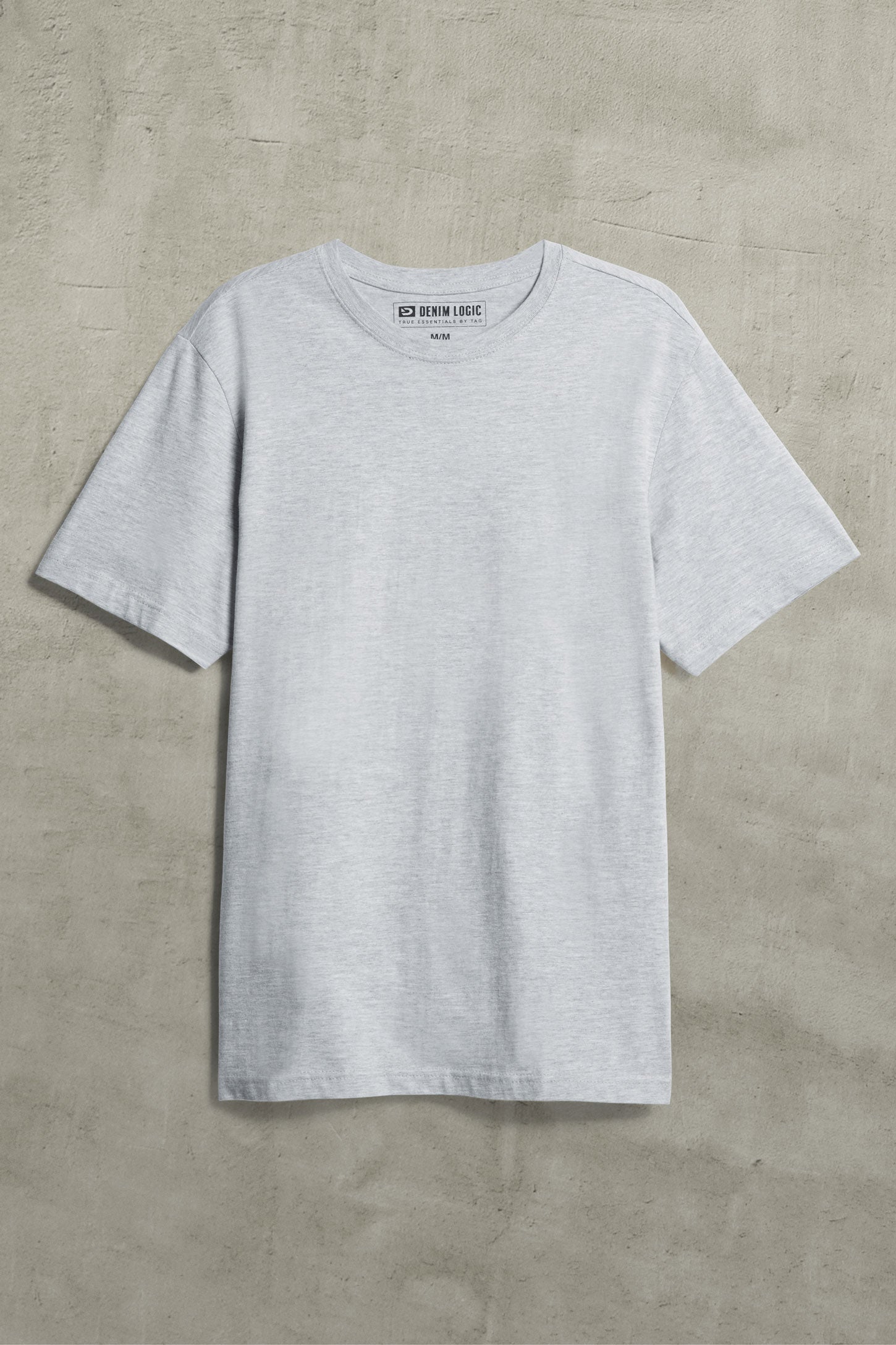 T-shirt col rond 100% coton, 3/25$ - Homme && MIX GRIS CLAIR
