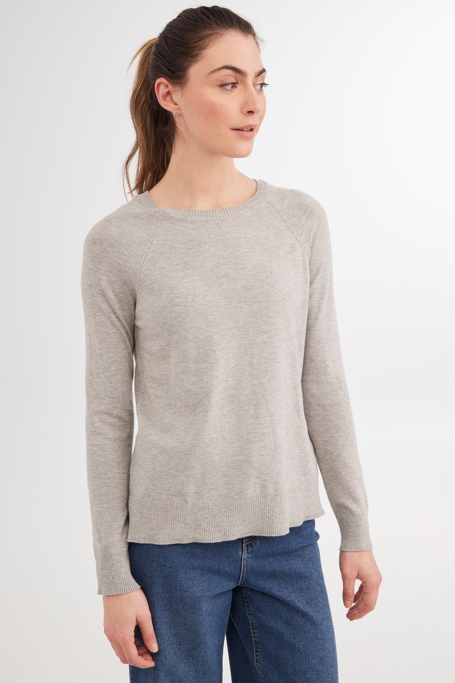 Chandail en maille fine - Femme && GRIS MIXTE