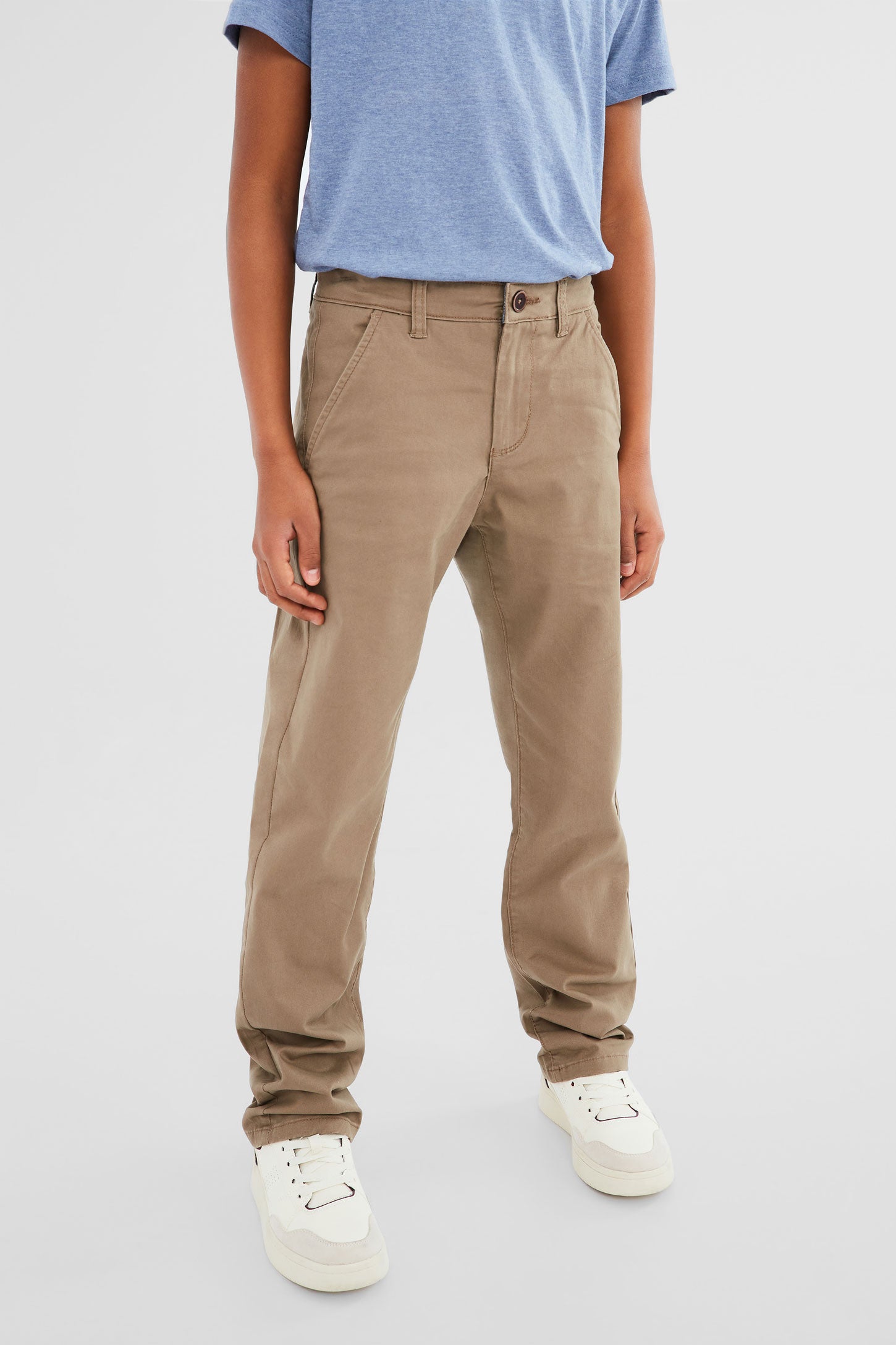 Pantalon chino en twill brossé, 2/50$ - Ado garçon && BEIGE