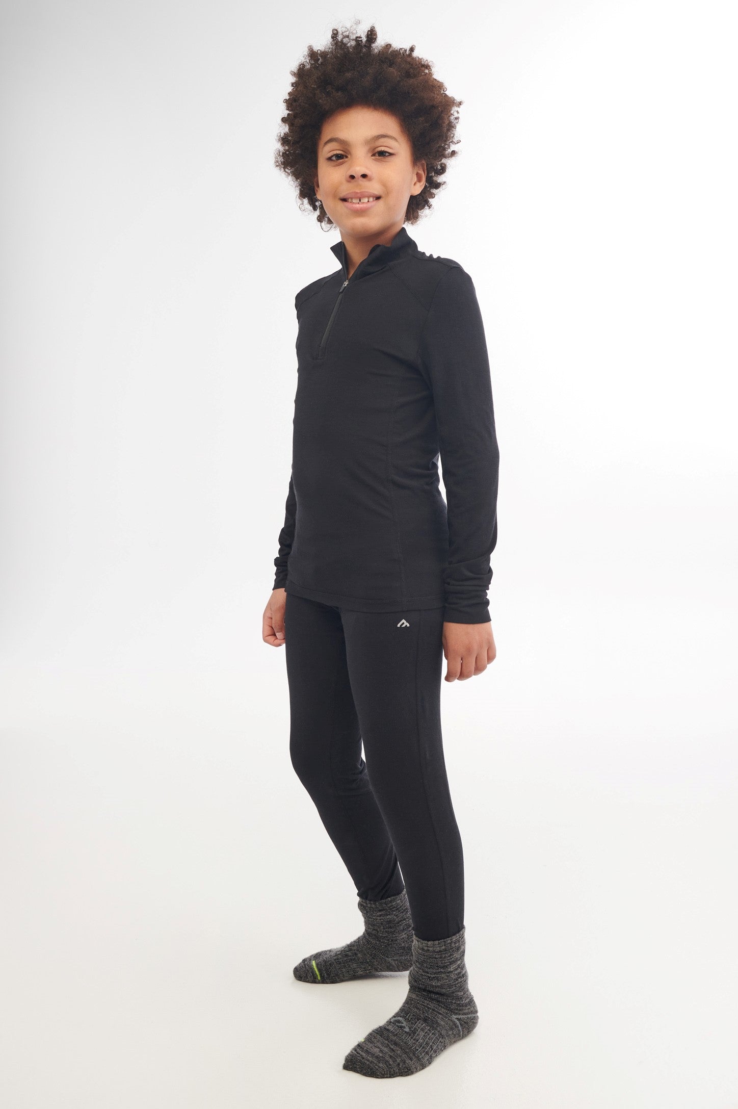 Pantalon thermal BM en laine mérinos - Ado garçon && NOIR