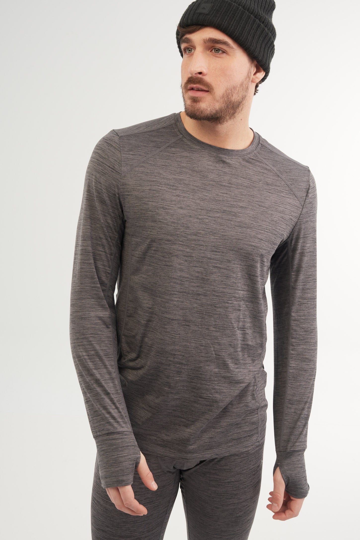Chandail thermique BM en microfibre – Homme && CHARBON MIXTE