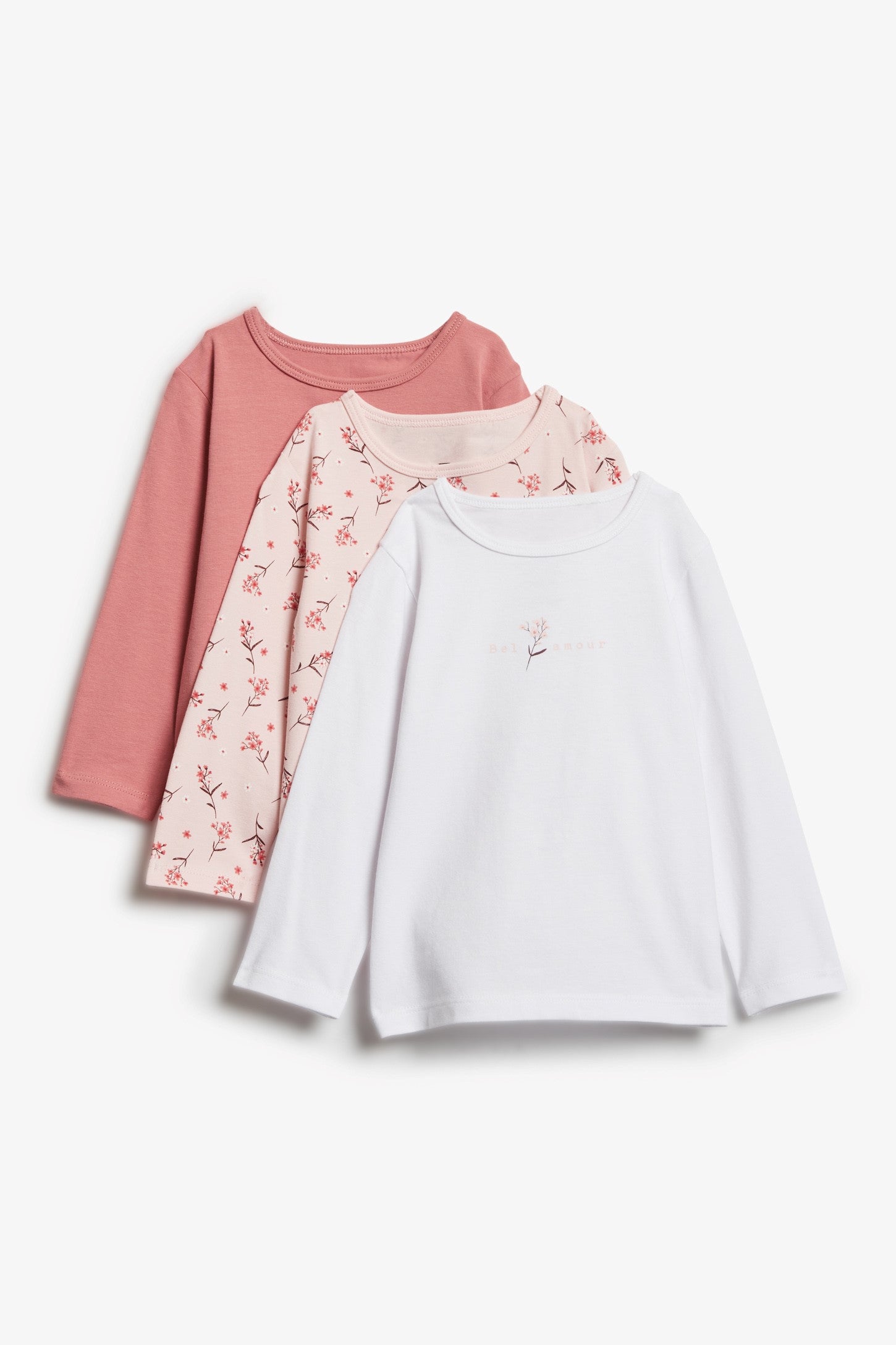 Lot de trois chandail à manches longues - Bébé fille && ROSE