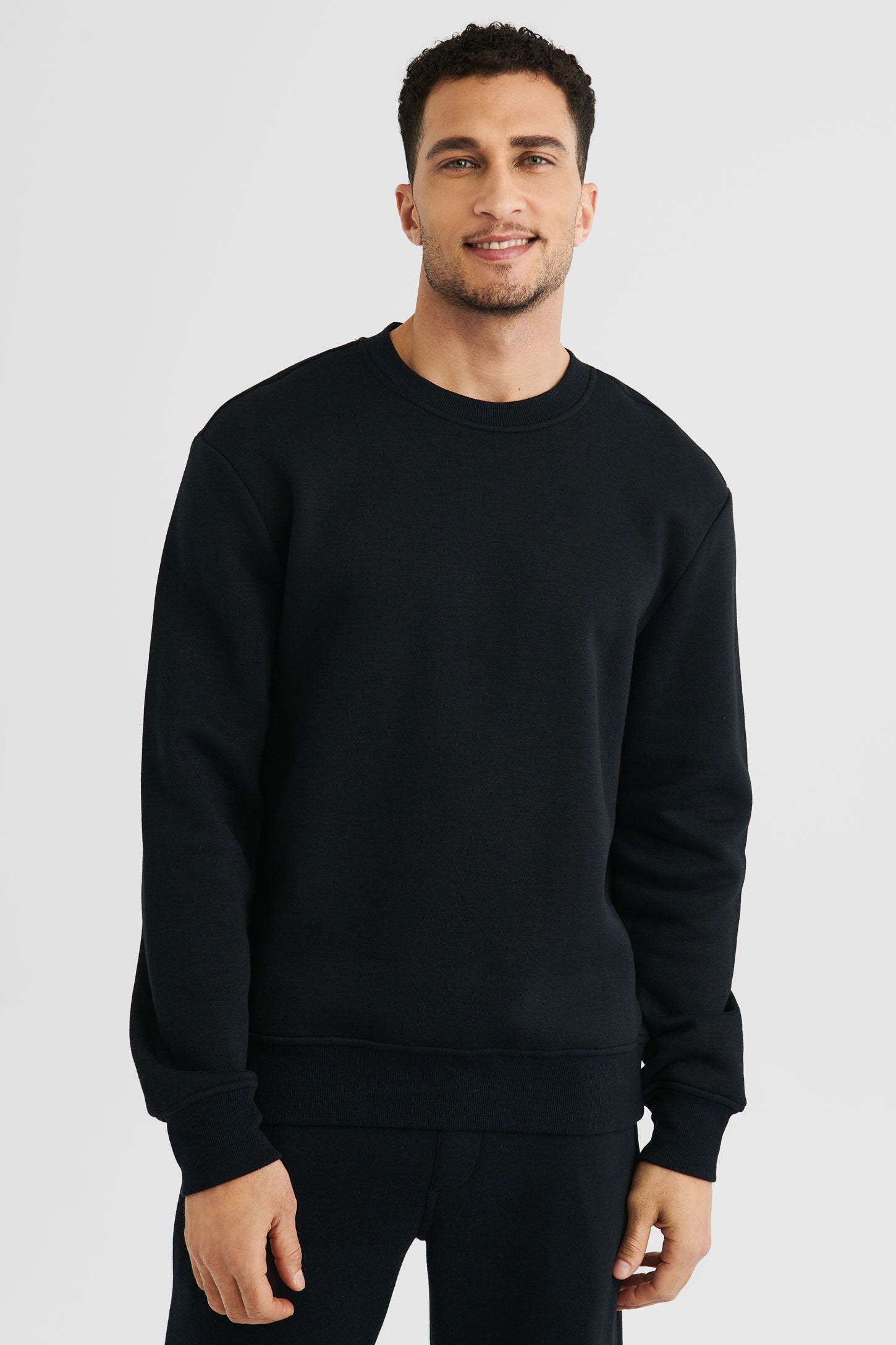 Chandail à manches longues en molleton - Homme && NOIR