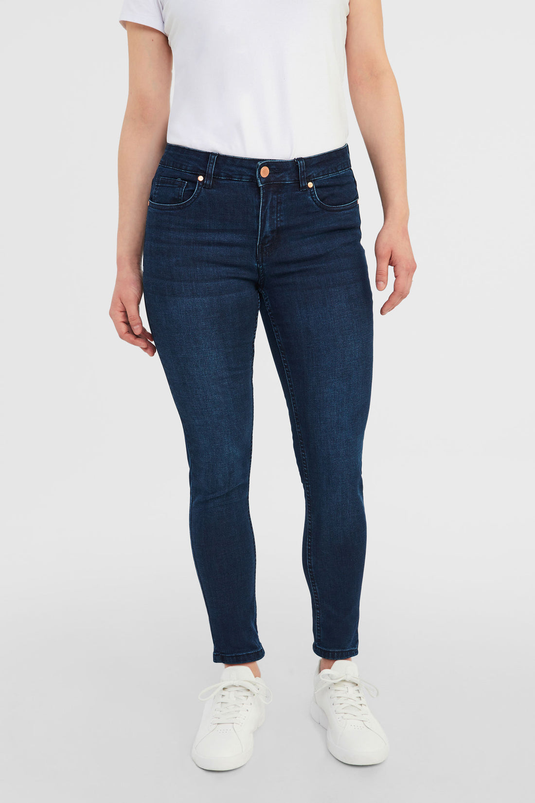 Jeans coupe ajustée - Femme && BLEU FONCÉ