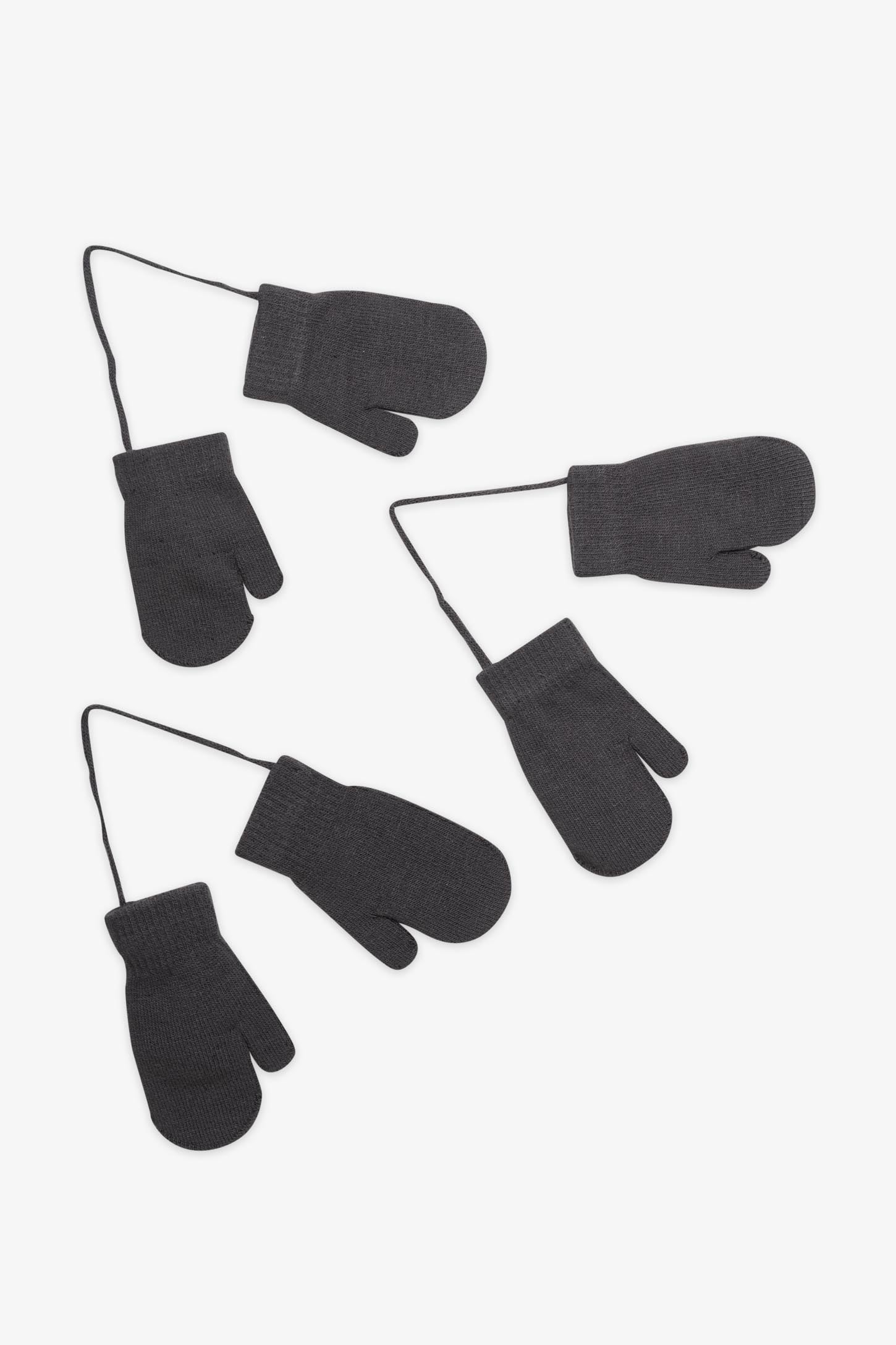 Lot de 3 paires de gants magiques, 2T-3T, 2/10$- Bébé garçon && GRIS FONCE