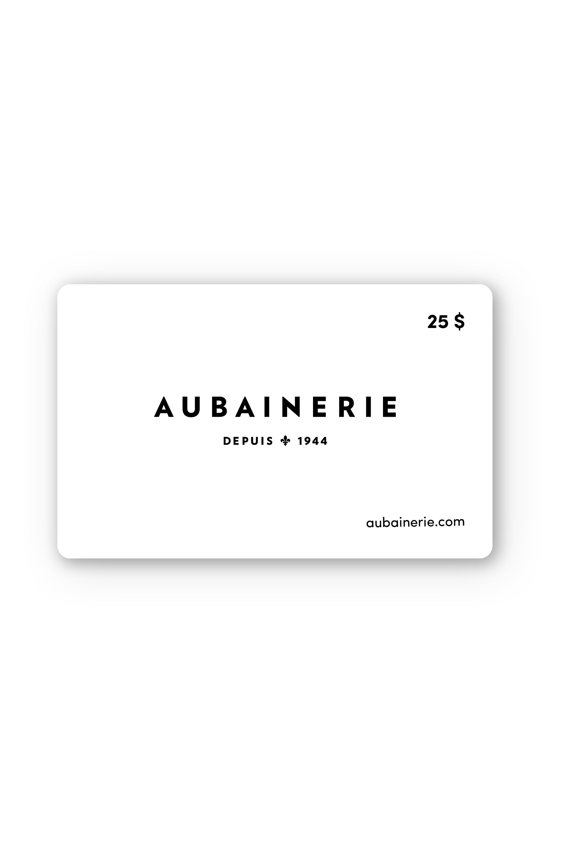 Carte-cadeau 25$ - Valide en magasin seulement && BLANC