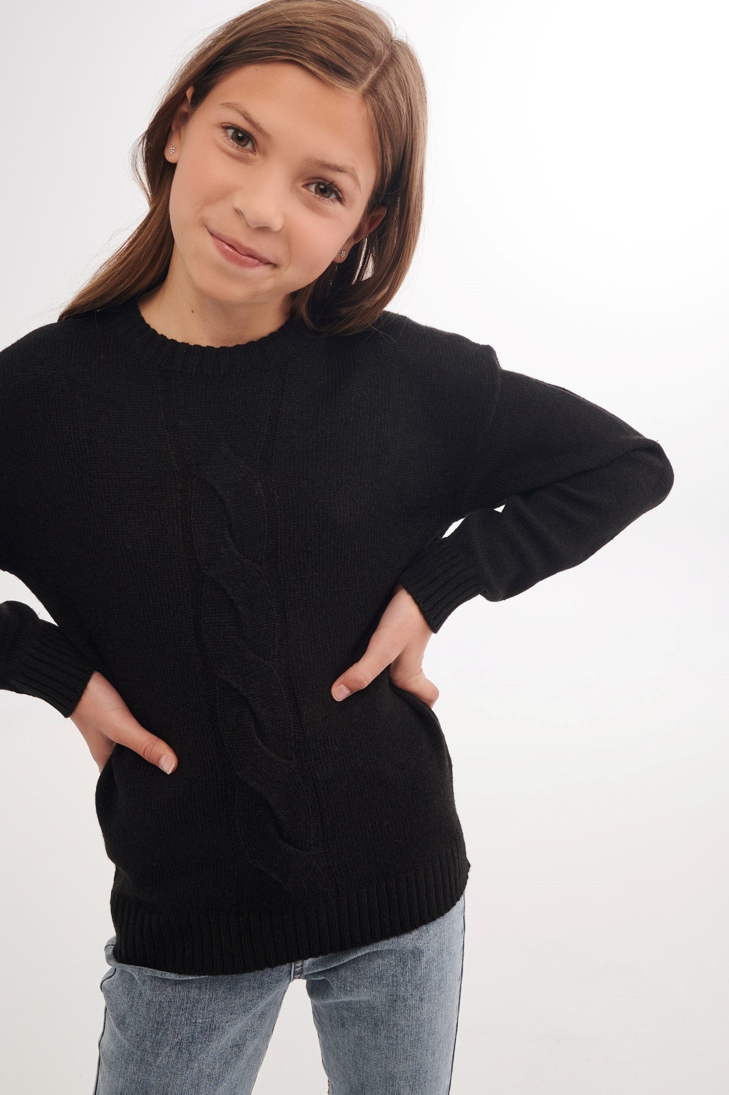 Chandail en tricot - Ado fille && NOIR