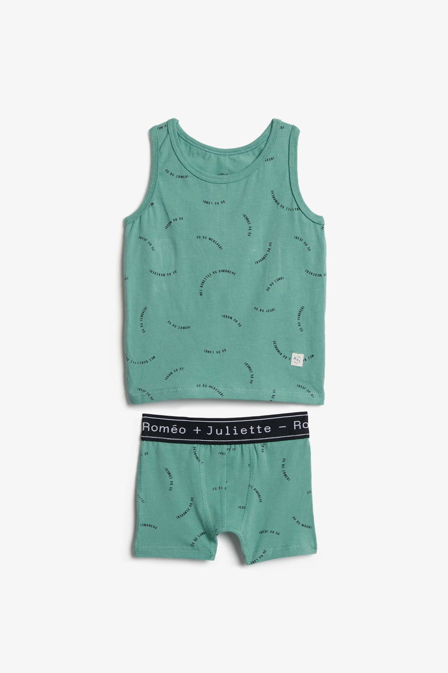 Ensemble camisole et caleçon - Enfant garçon && VERT