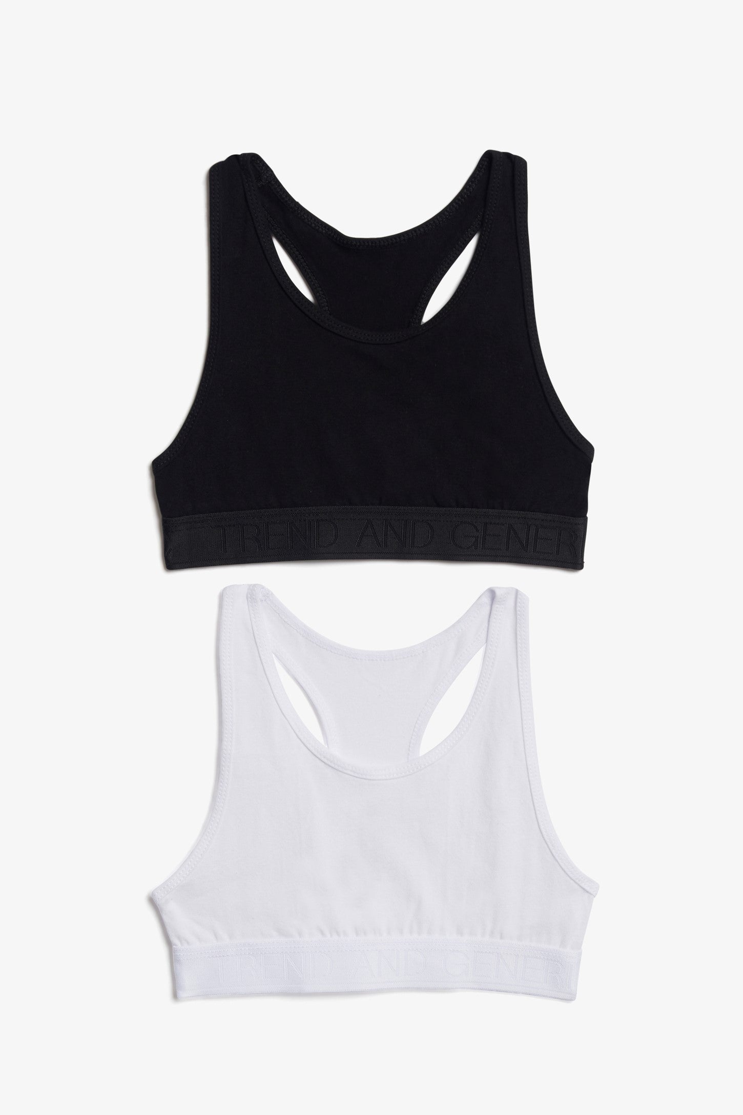 Lot de 2 bralettes en coton - Femme && NOIR