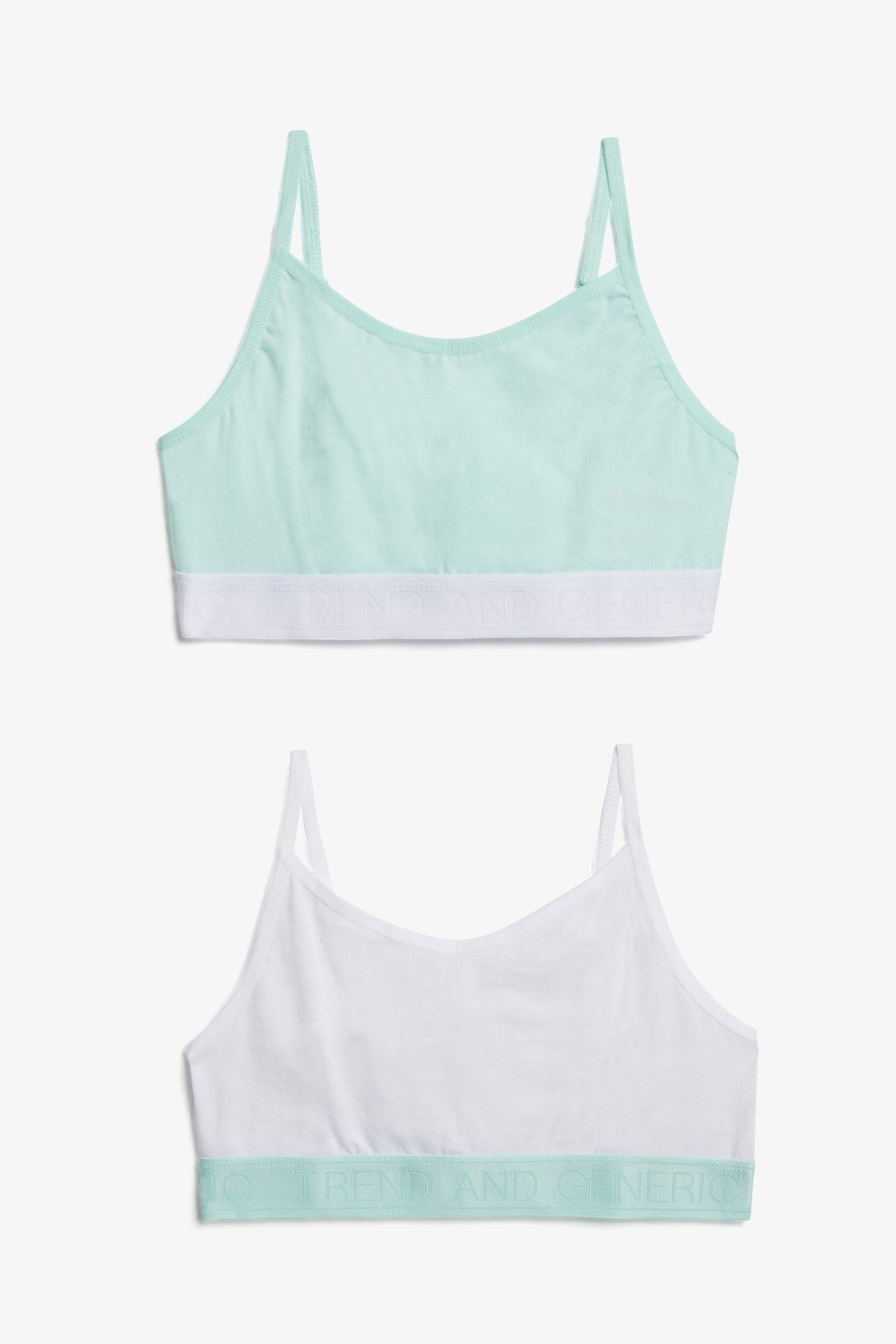 Lot de 2 bralettes en coton - Ado fille && MENTHE