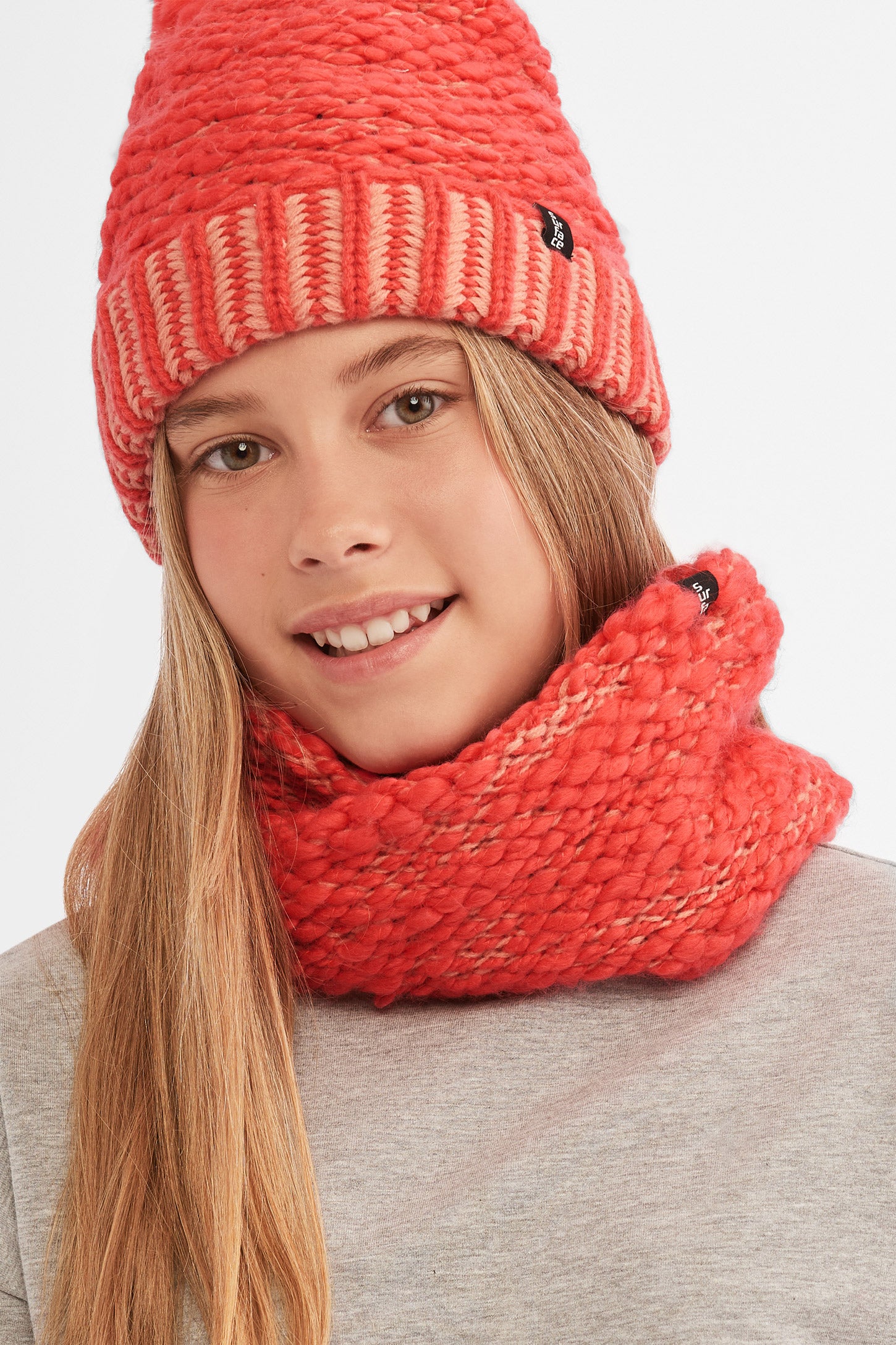 Cache-cou en tricot doublé polar - Ado fille && ROSE