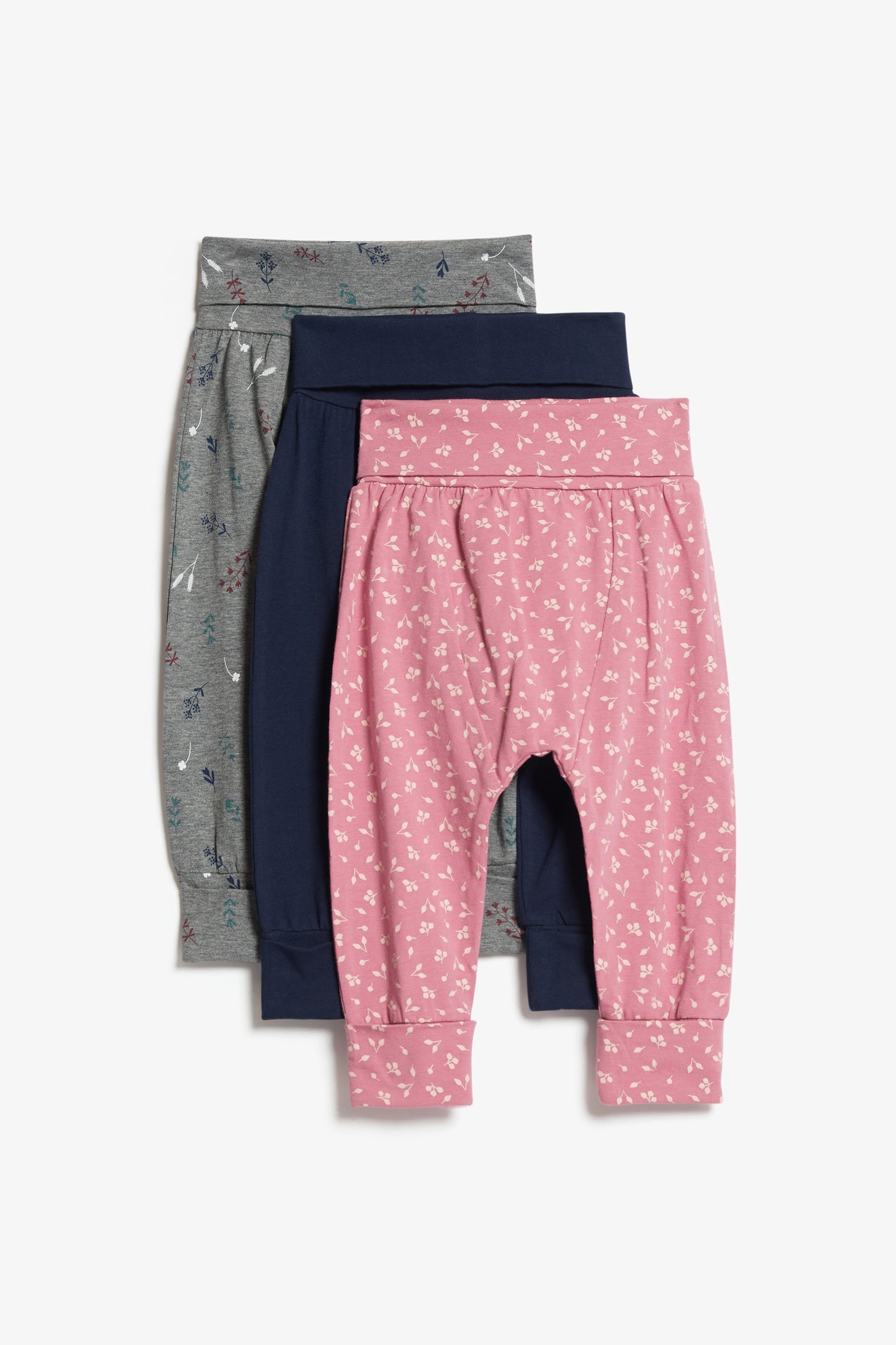 Lot de 3 leggings évolutifs en coton - Bébé fille && MARIN