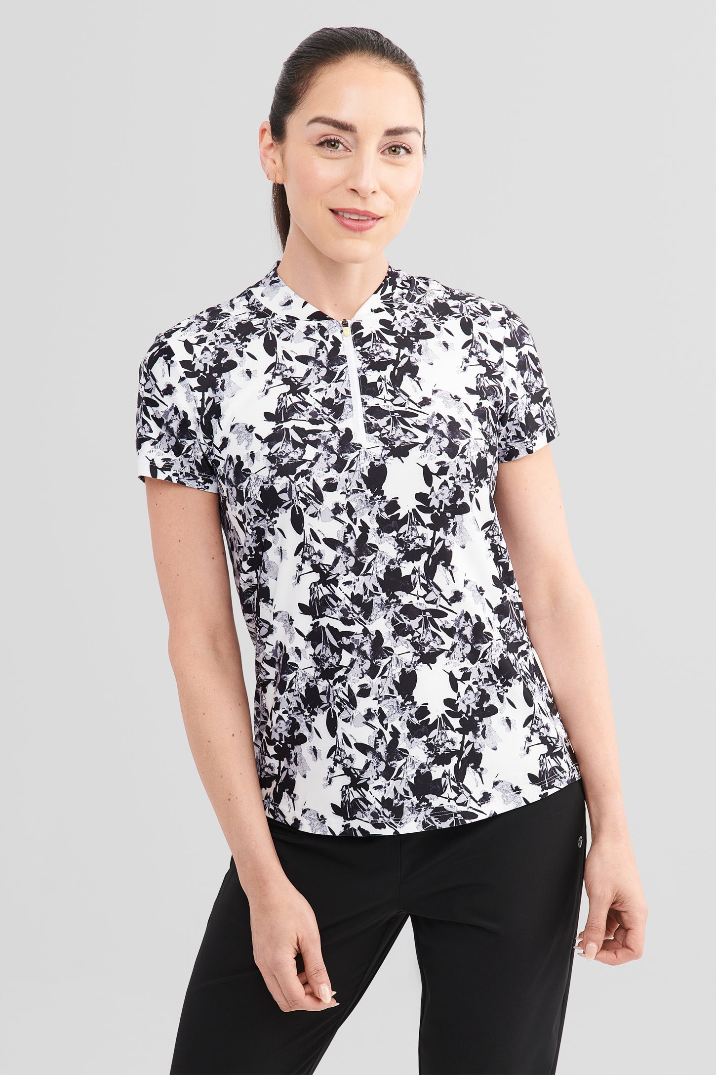 Polo manches courtes athlétique - Femme && BLANC MULTI