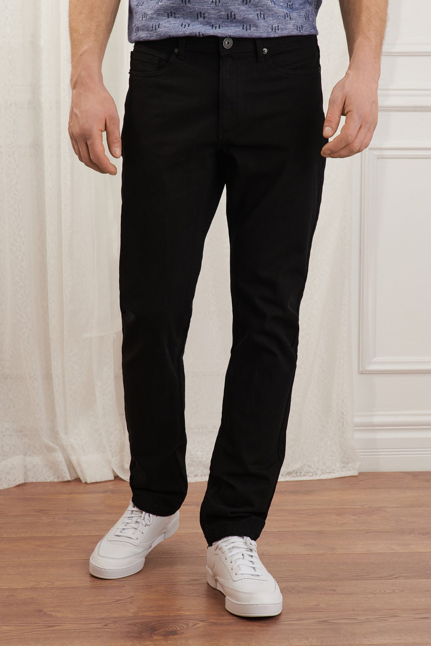 Pantalon 5 poches jambe droite - Homme && NOIR