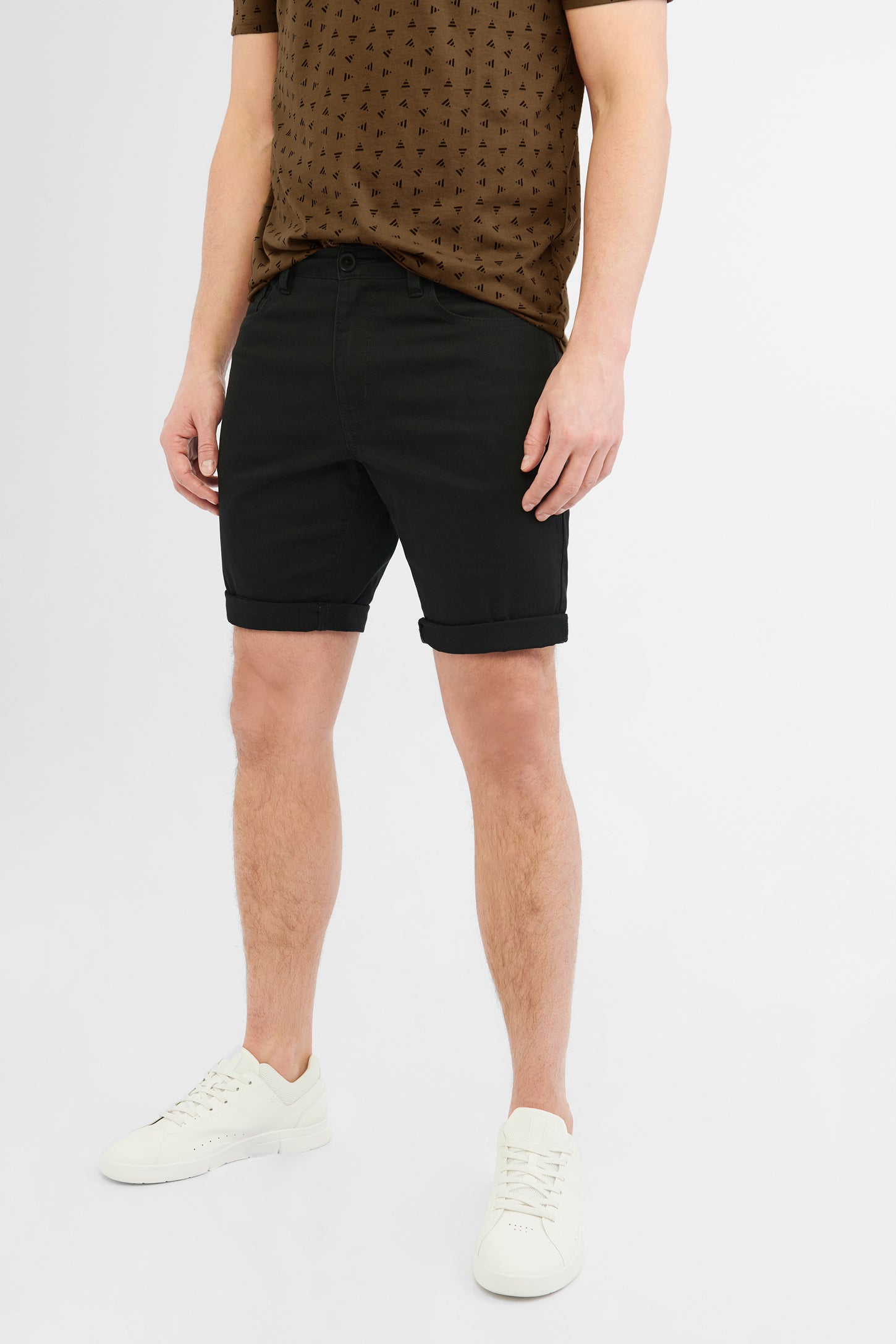 Short 5 poches en twill - Homme && NOIR