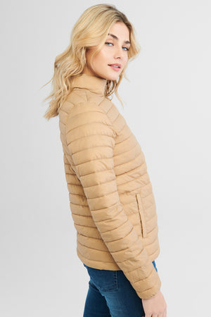 Doudoune Femme Légère Compressible Sans Capuche - Veste Duvet Chaud Hiver - Nylon - Taille S à XXXXL