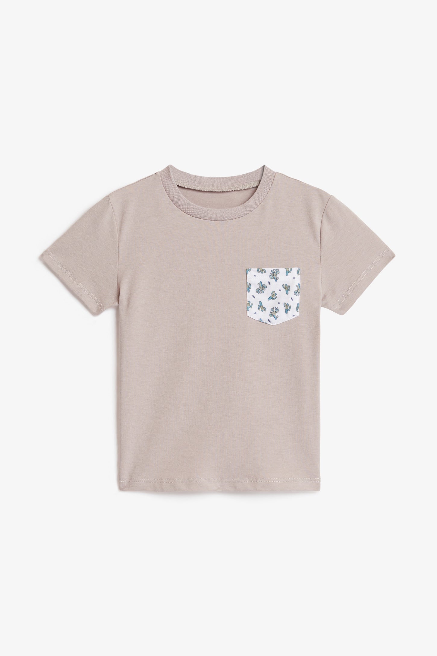 T-shirt à poche en coton, 2/20$ - Bébé garçon && BEIGE