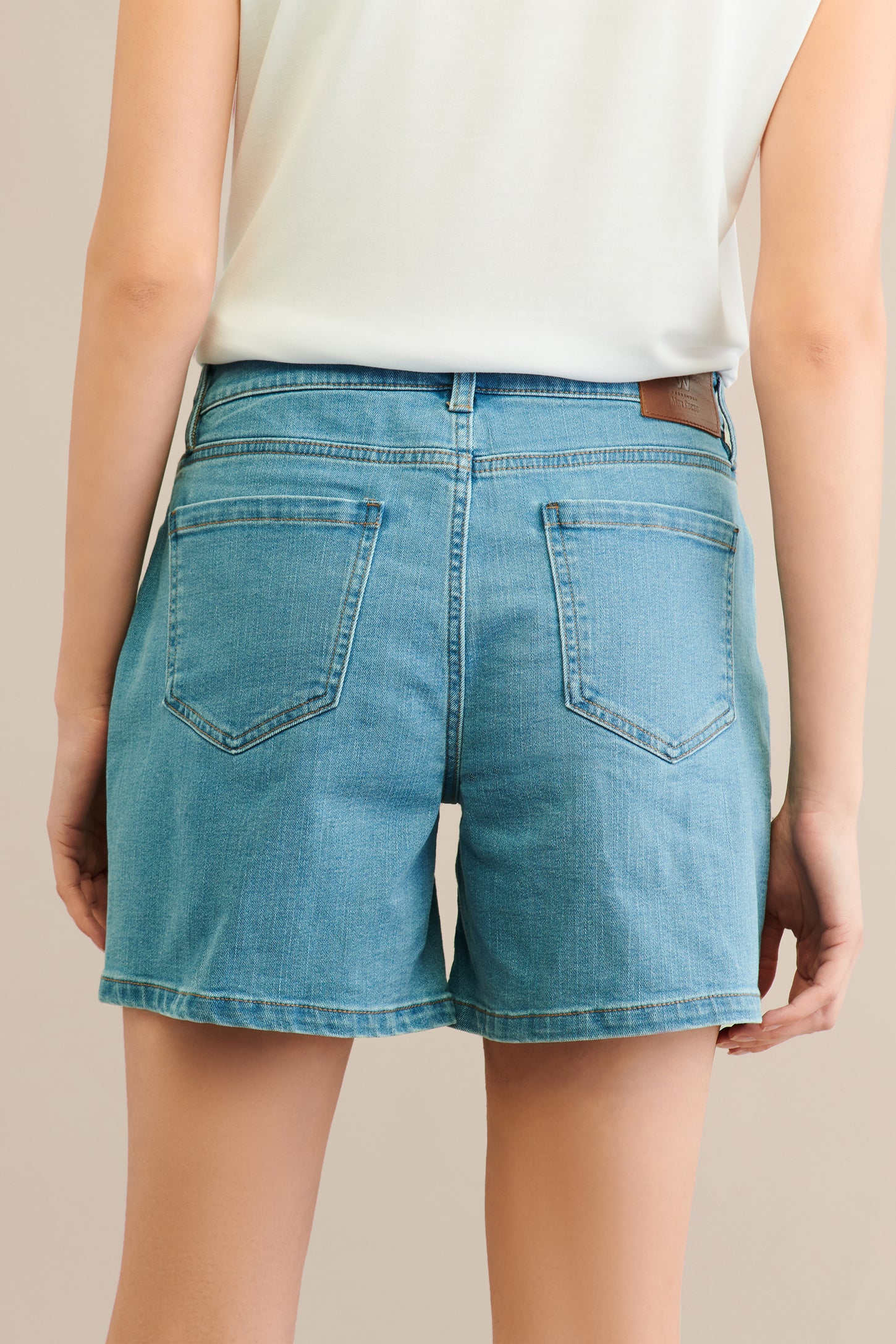 Short en jeans coupe droite Femme