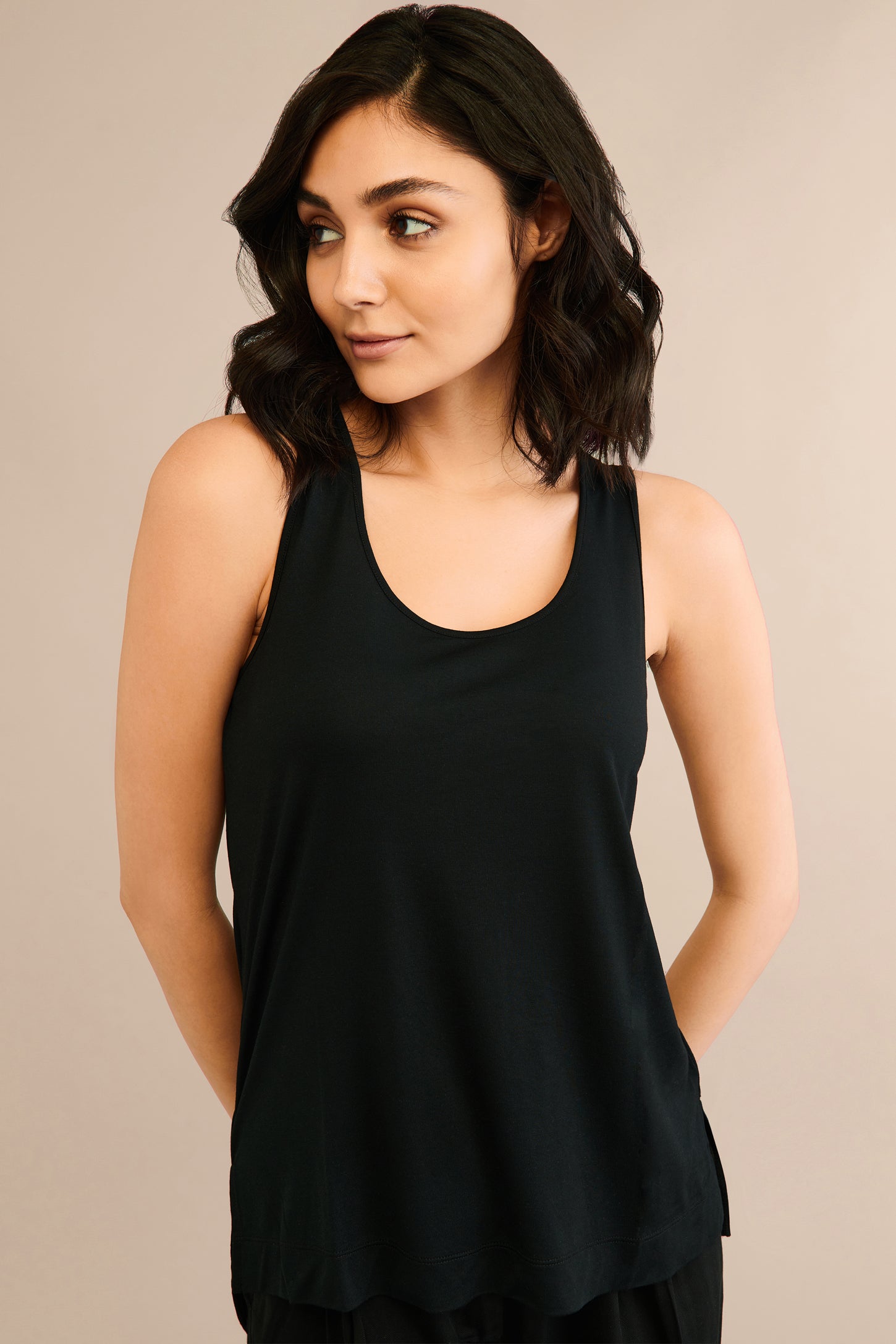 Camisole ample modal - Femme && NOIR