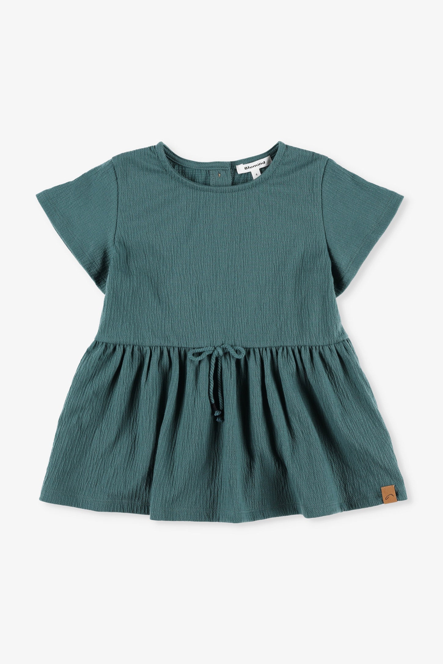 Chandail manches courtes et volants en coton - Bébé fille && VERT