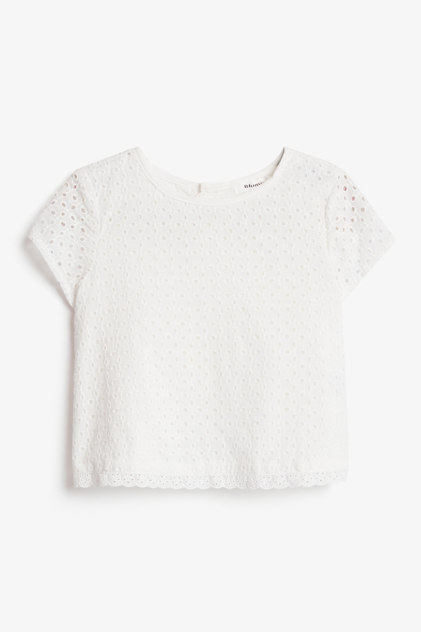T-shirt avec broderie anglaise, 2T-3T - Bébé fille && BLANC