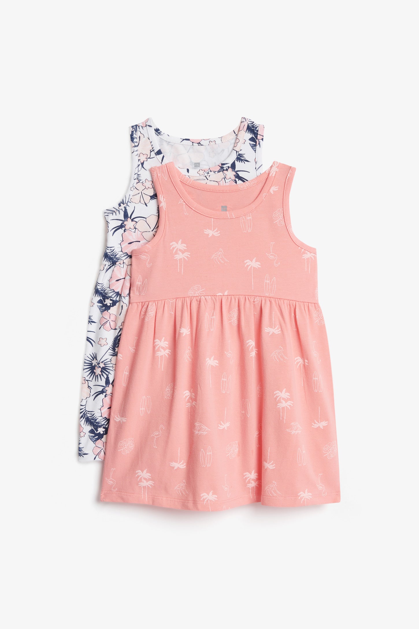 Prix pop, Lot de 2 robes en coton, 2T-3T - Bébé fille && BLANC MULTI