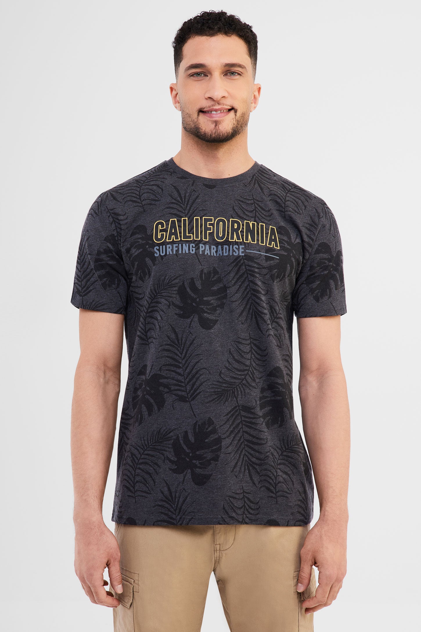 T-shirt en coton imprimé, 2/30$ - Homme && CHARBON/MULTI