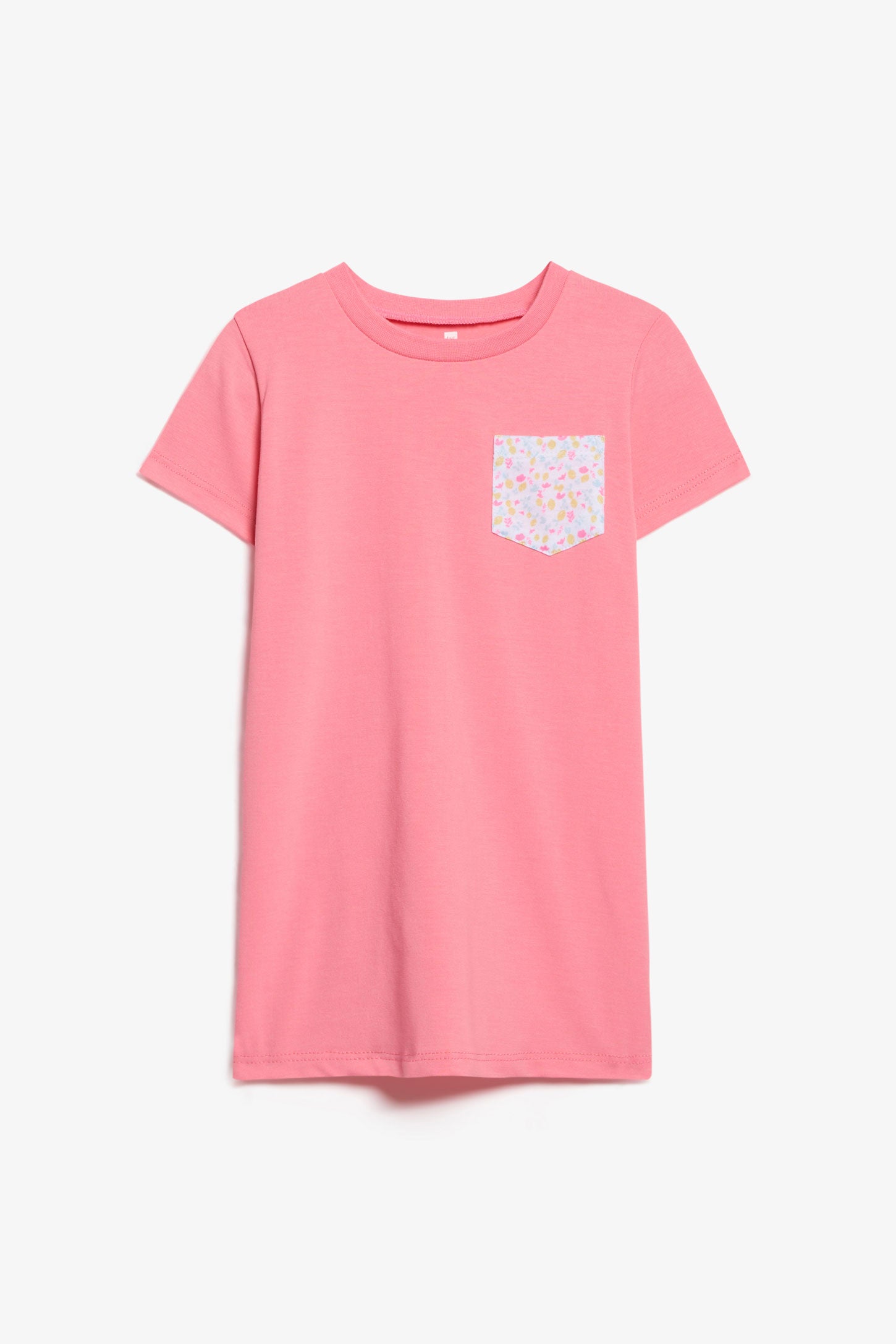 Robe t-shirt à poche en coton - Bébé fille && ROSE