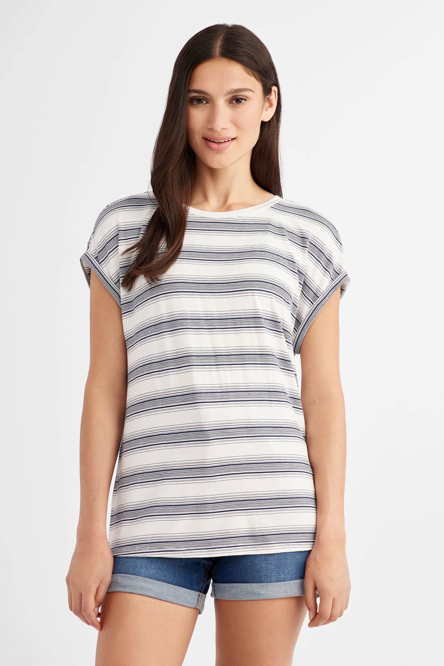 T-shirt manches dolman imprimé - Femme && BLANC MULTI