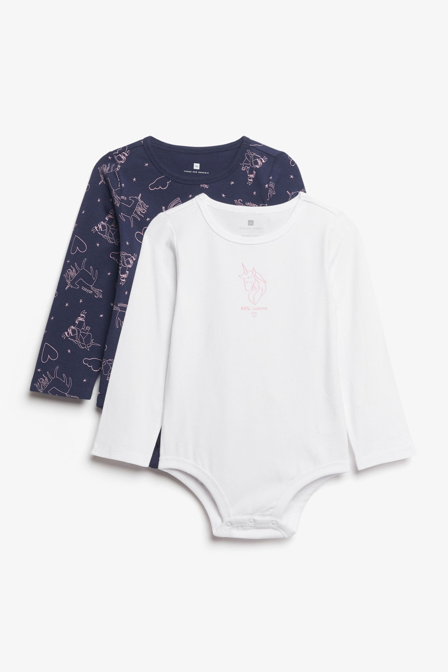 Prix pop, Lot de 2 cache-couches en coton - Bébé fille && BLANC