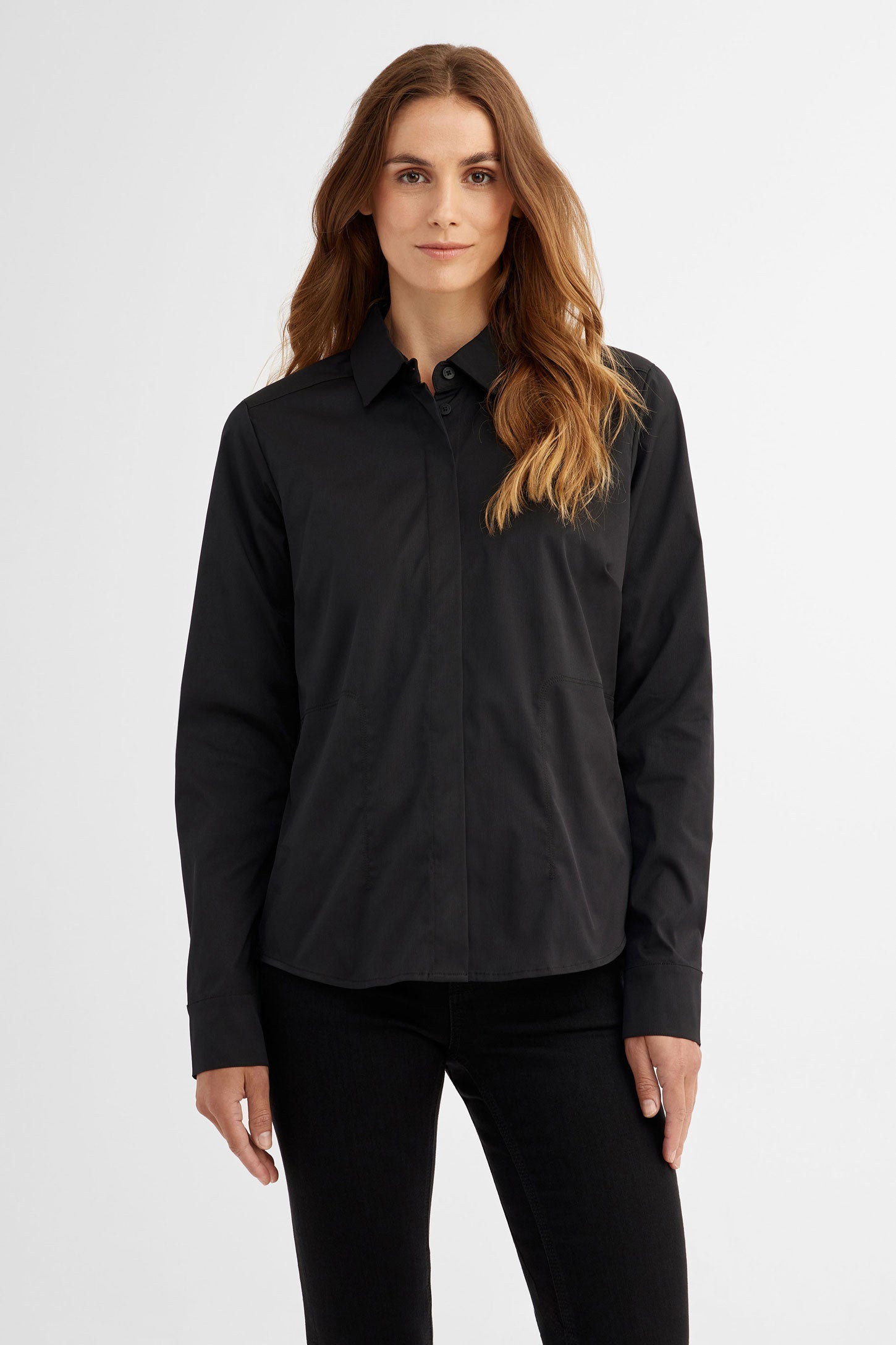 Chemise mini herringbone BM - Femme && NOIR