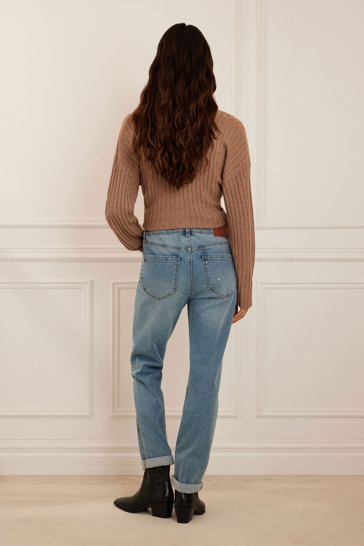 Jeans taille haute coupe ''Mom'' - Femme