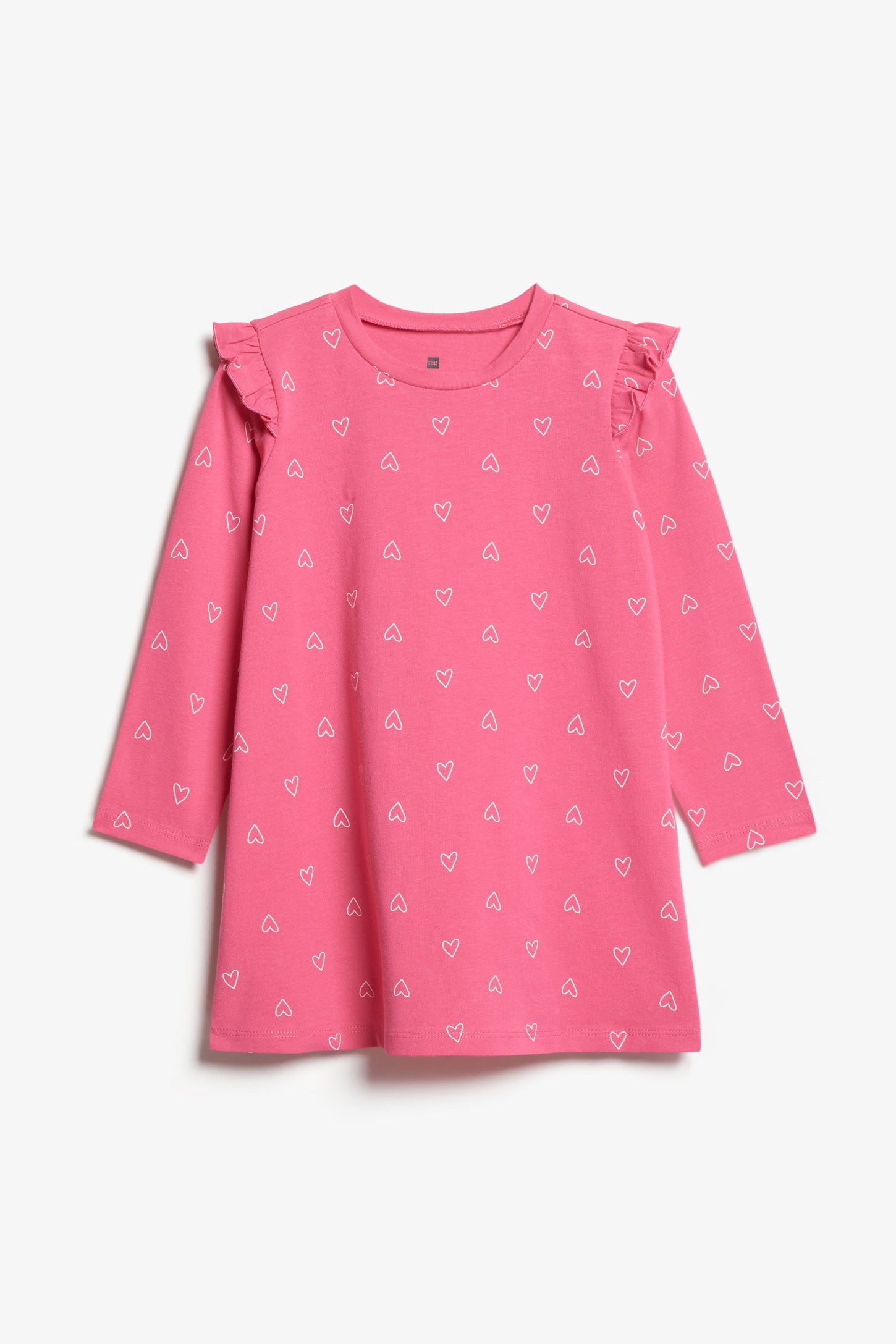 Robe manches longues volants épaules, 2T-3T - Bébé fille && ROSE MULTI