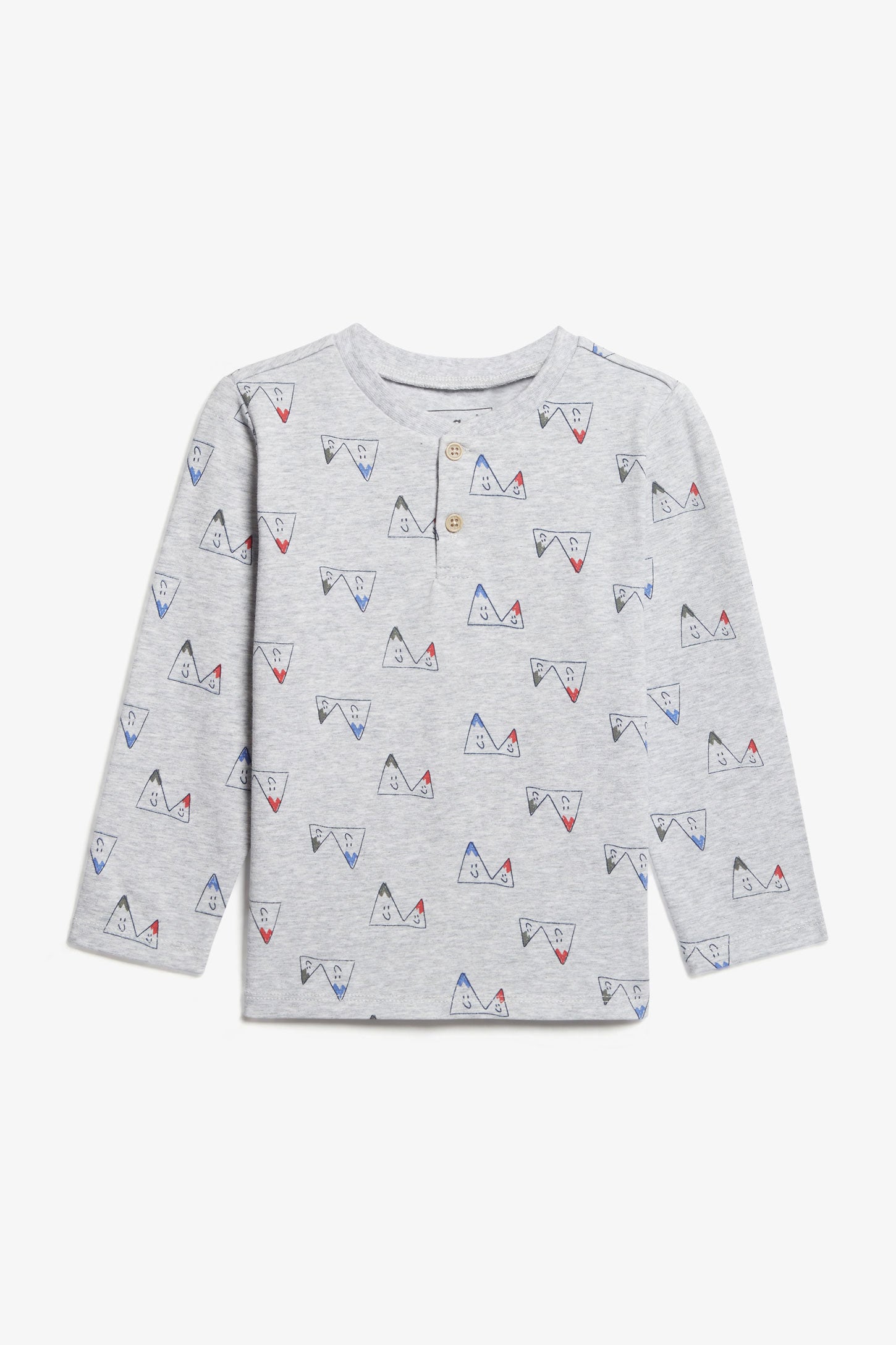 Chandail henley manches longues coton, 2T-3T - Bébé garçon && GRIS MULTI