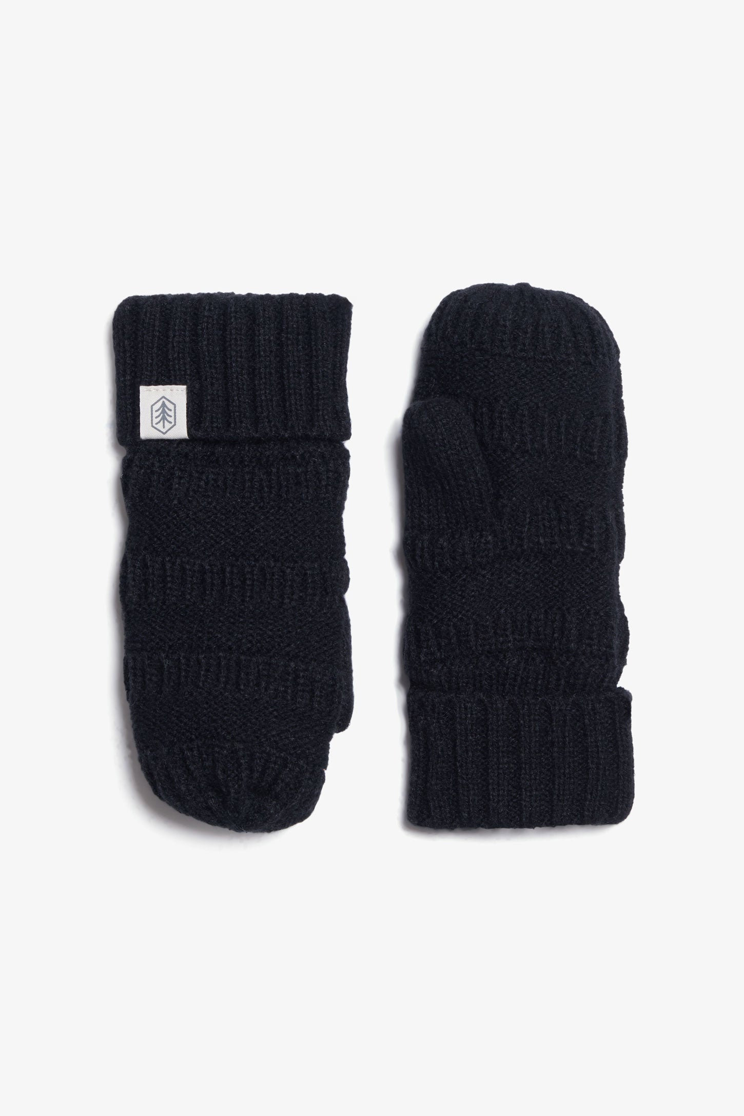 Mitaines en tricot doublées polar - Enfant fille && NOIR