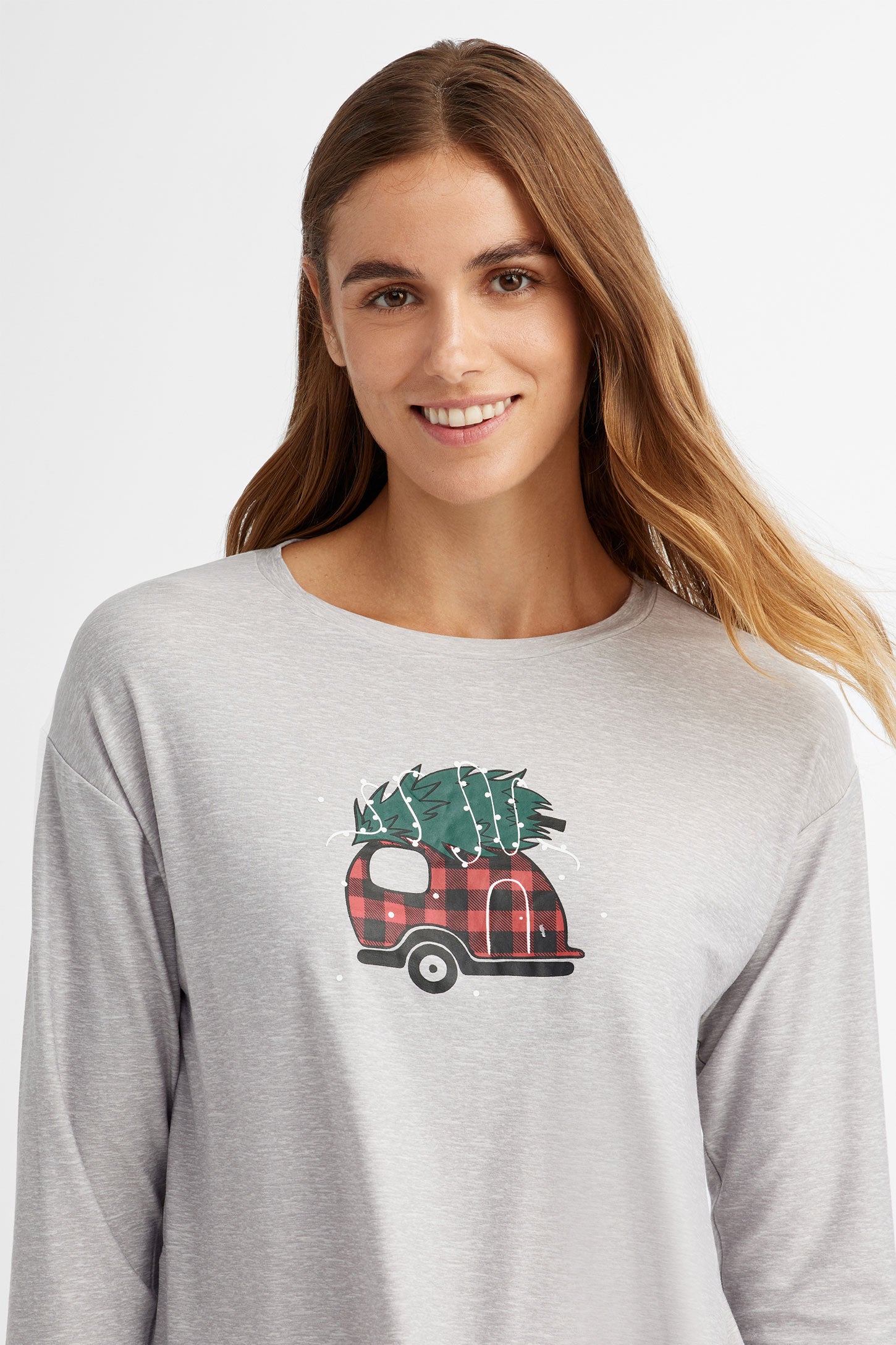 Pyjama de Noël 2-pièces en Moss - Femme && GRIS MIXTE