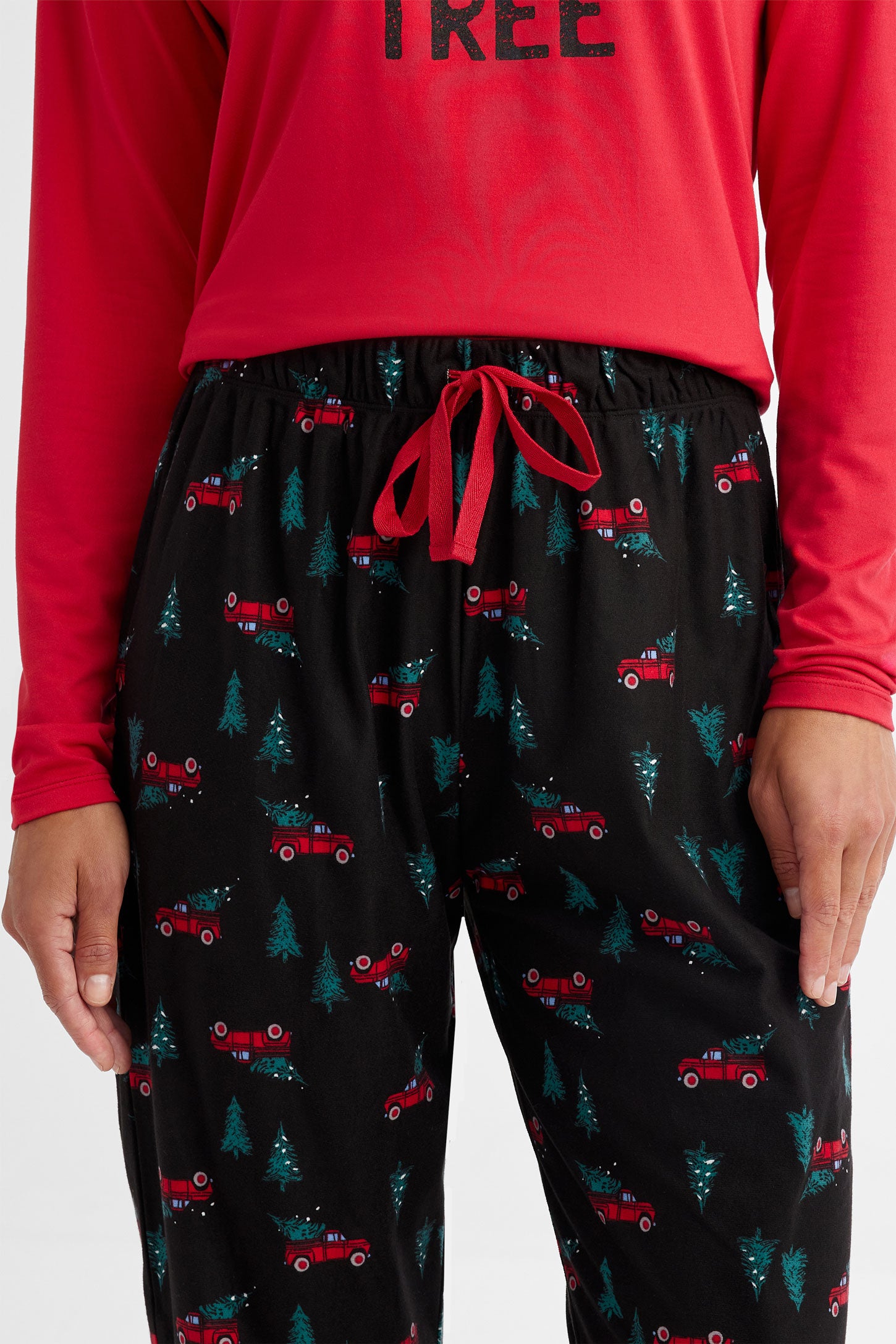 Pantalon pyjama de Noël en flanelle - Femme && COMBO NOIR