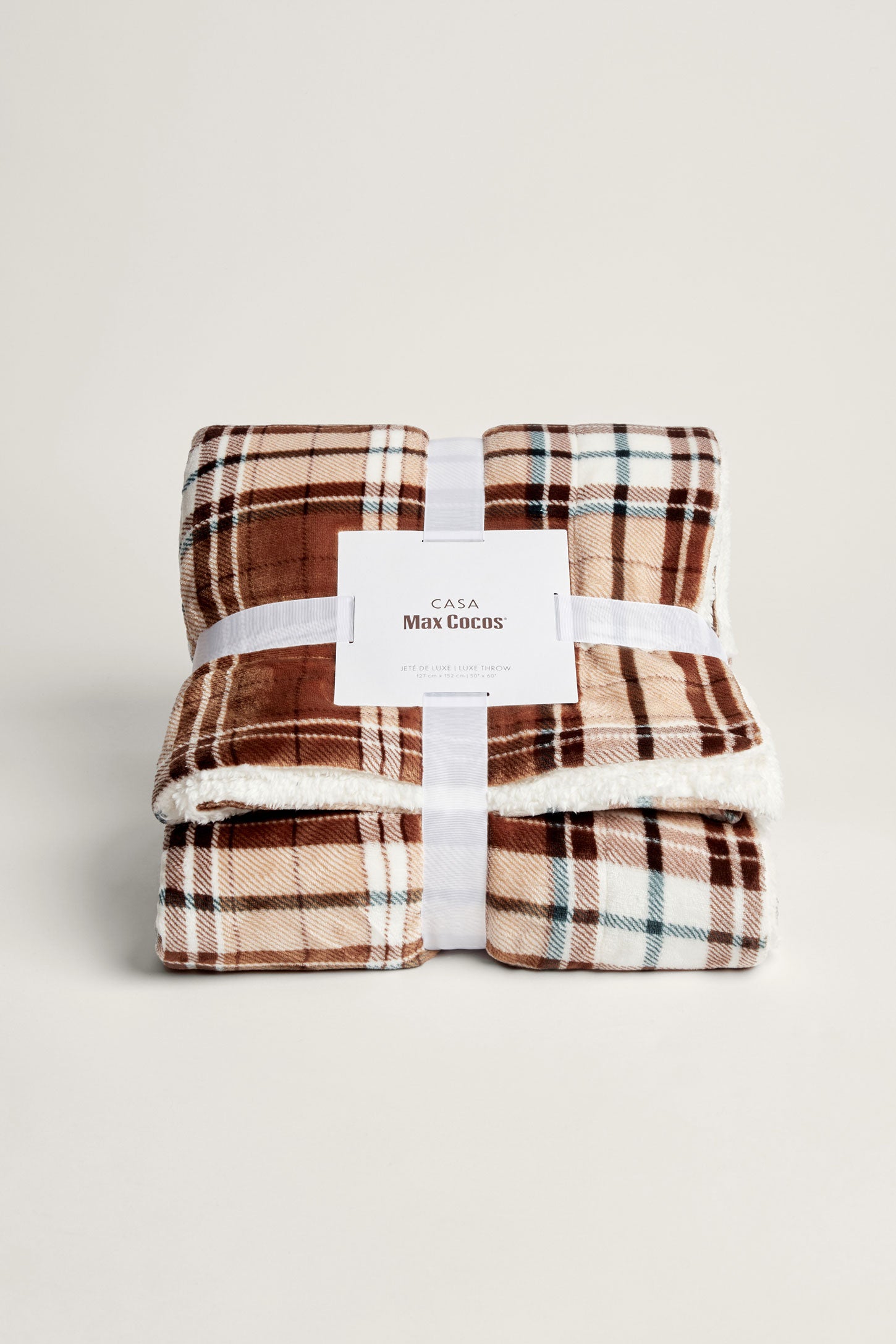 Jeté en microflanelle doublée peluche 50'' x 60'' - Maison && BRUN