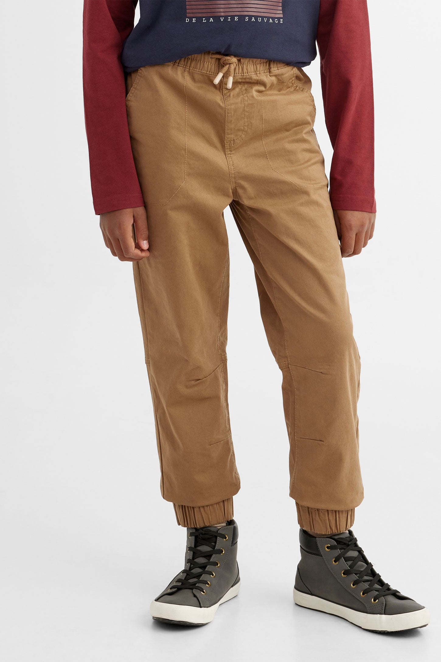 Duos futés, Pantalon jogger en twill, 2/50$ - Ado garçon && BEIGE