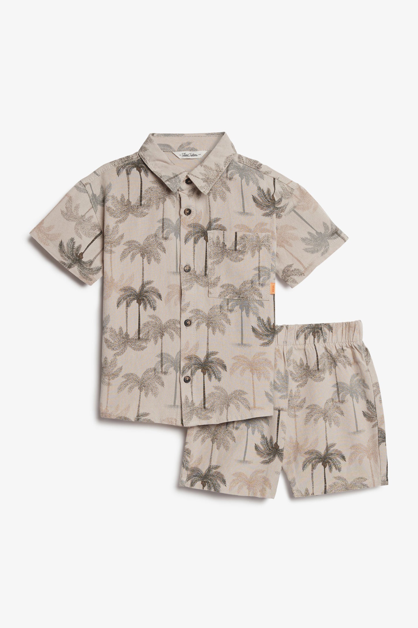Ensemble chemise et short lin - Bébé garçon && OATMEAL