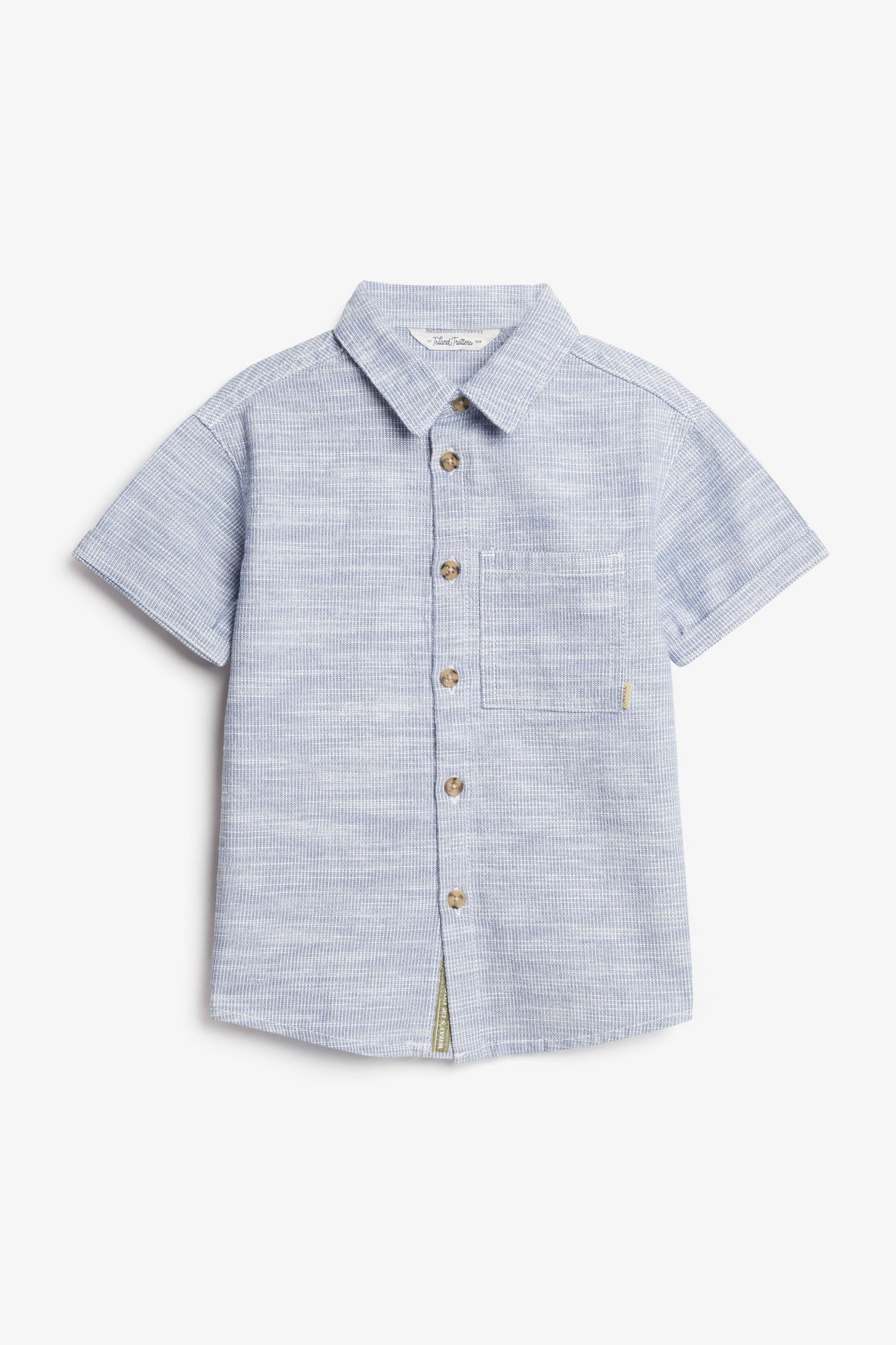 Chemise manches courtes en coton - Enfant garçon && BLEU