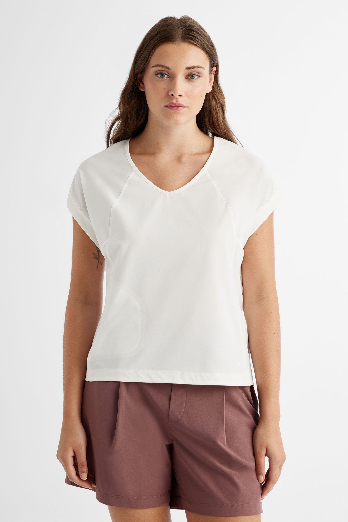 T-shirt à poche BM - Femme && IVOIRE