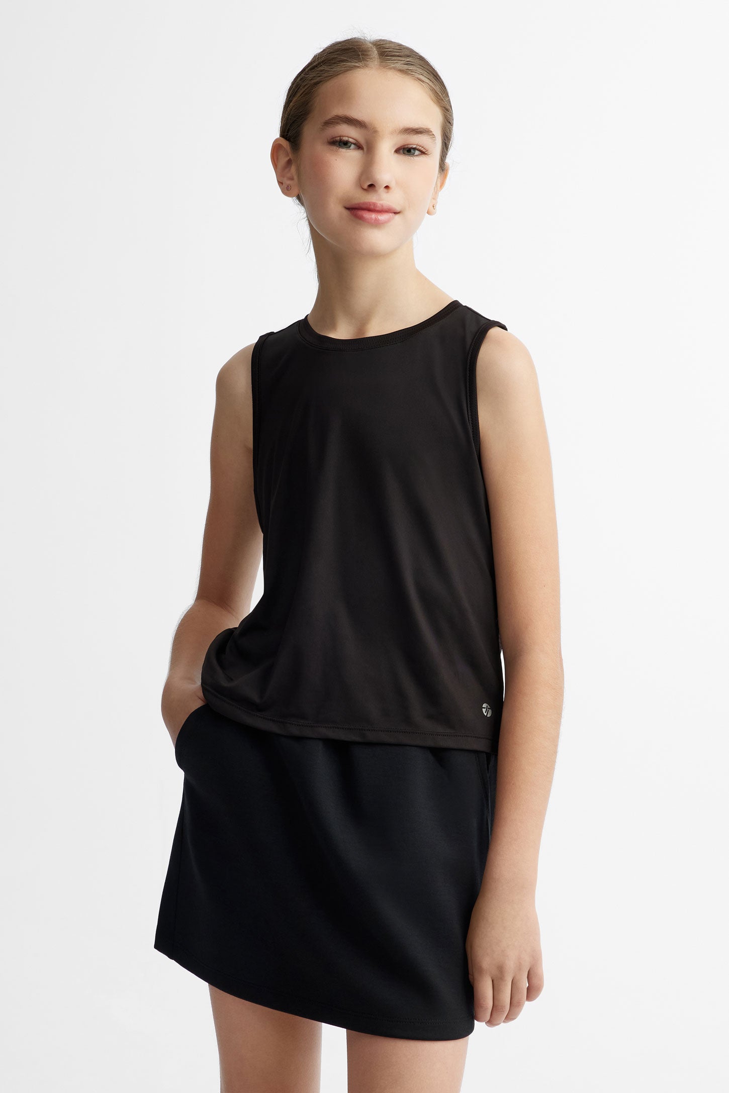 Camisole nouée au dos athlétique - Ado fille && NOIR
