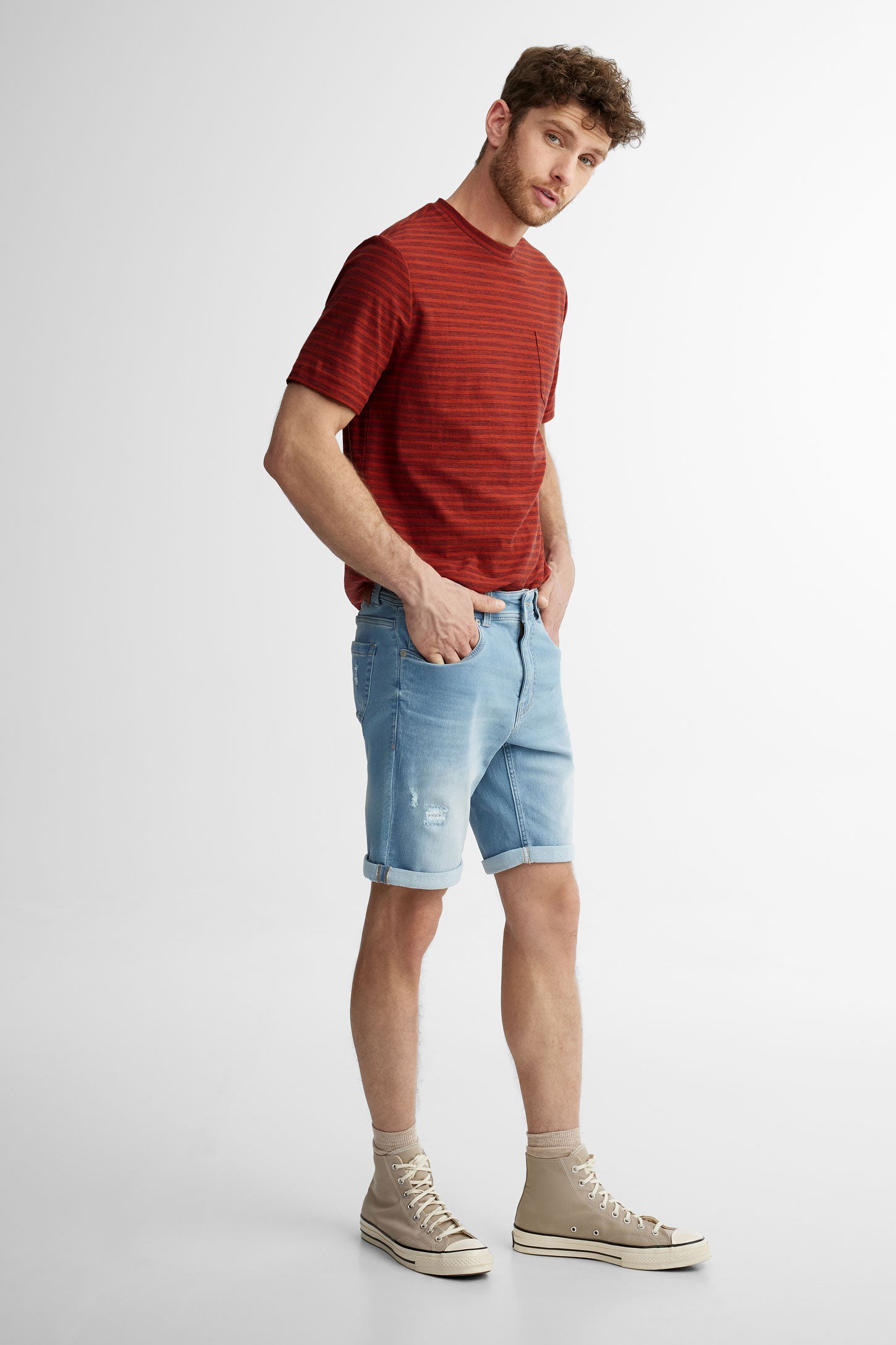 5-pocket shorts in denim - Men