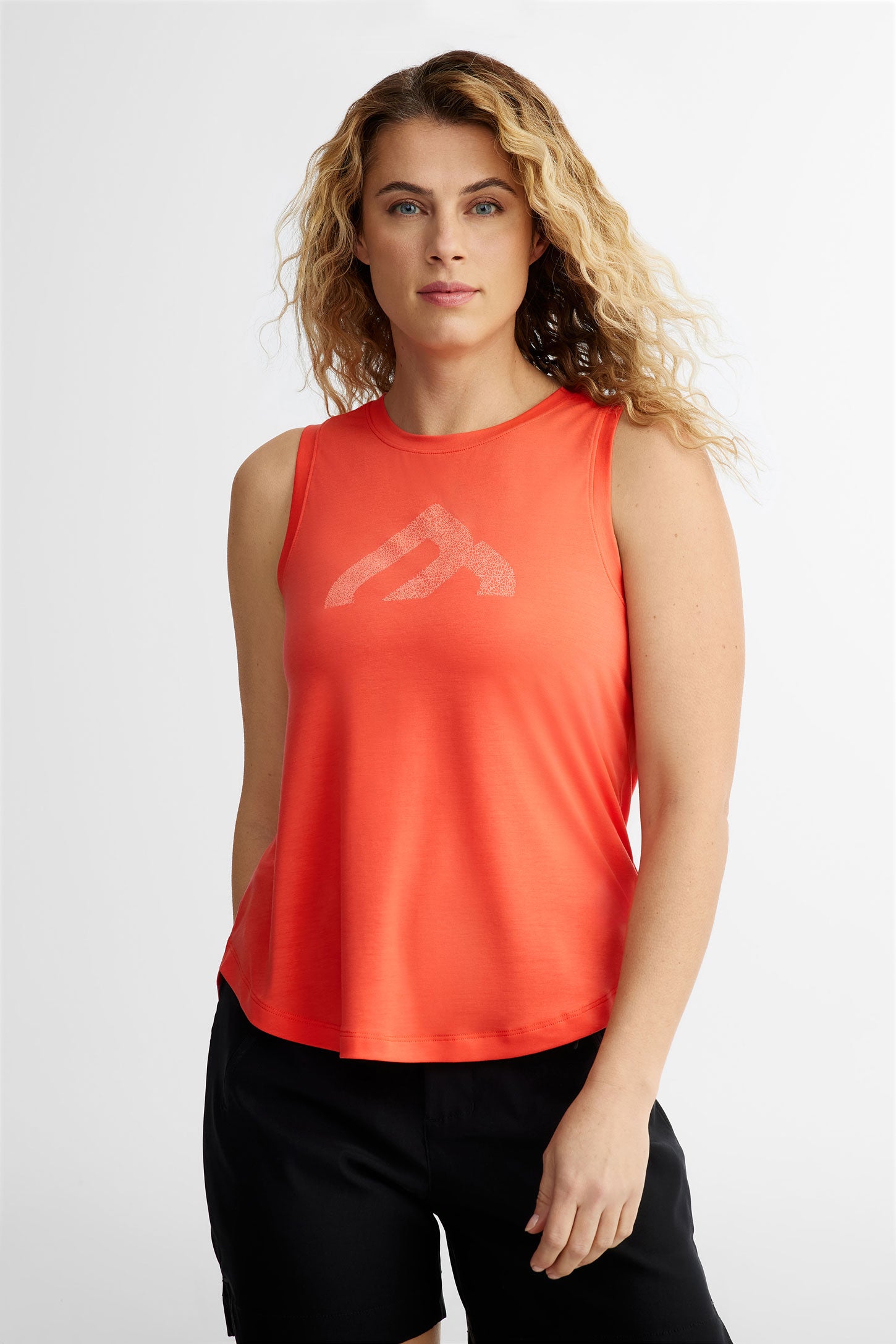 Camisole col rond imprimé BM en Lyocell - Femme && ROUGE