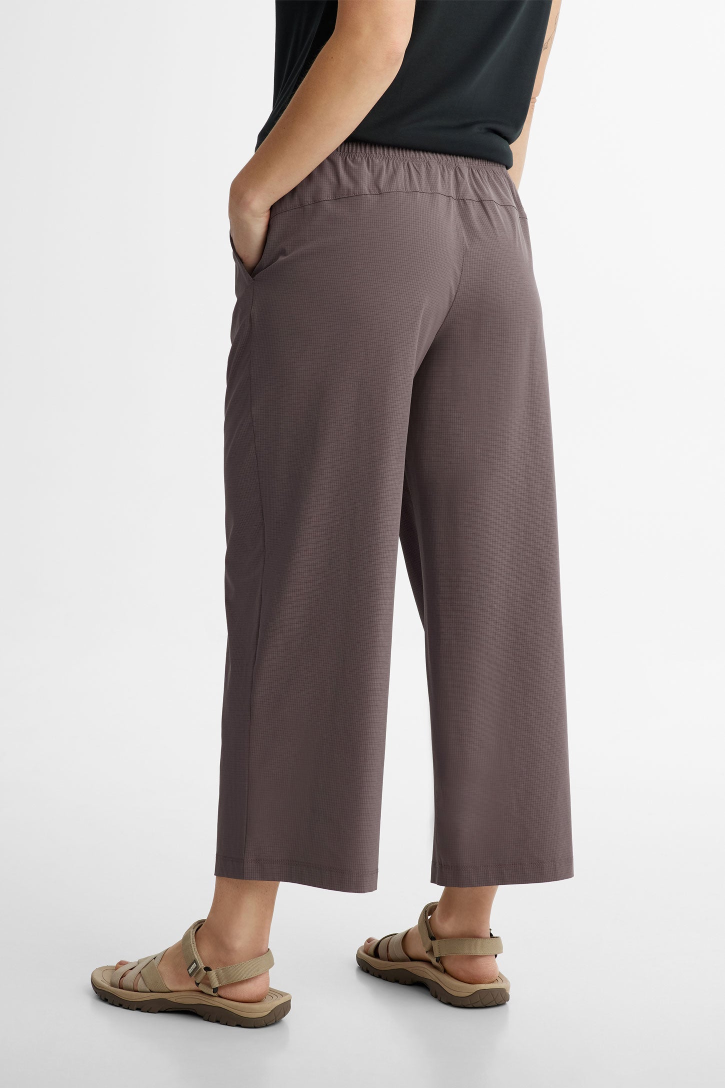 Pantalon 7/8 jambe large en ripstop BM - Femme && MAUVE