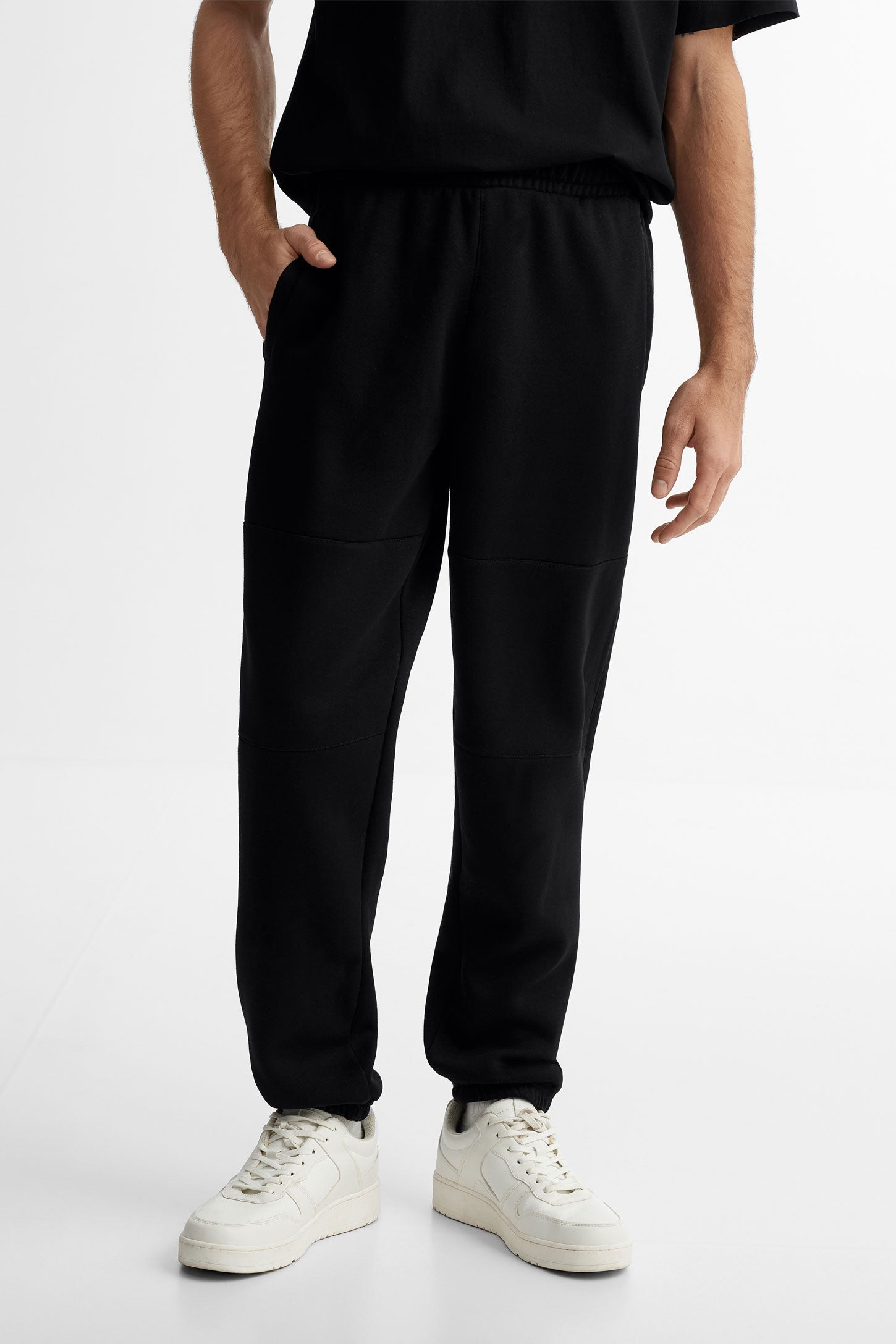 Pantalon jogger coupe ample ouaté - Homme && NOIR