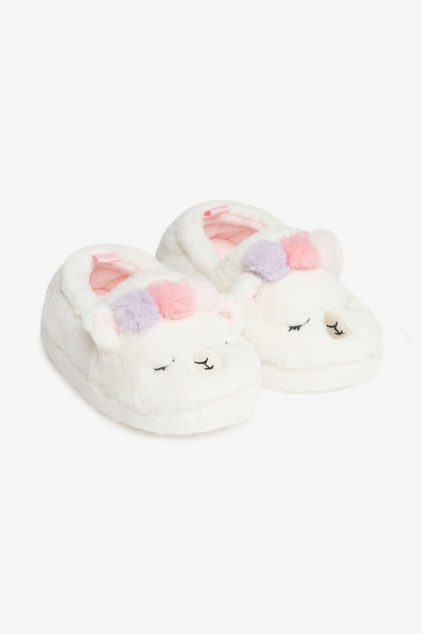 Pop prices Faux fur lama slippers Girls